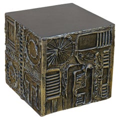 Mid-Century Modern Pearsall Brutalist Cube Table Pedestal Paul Evans Style