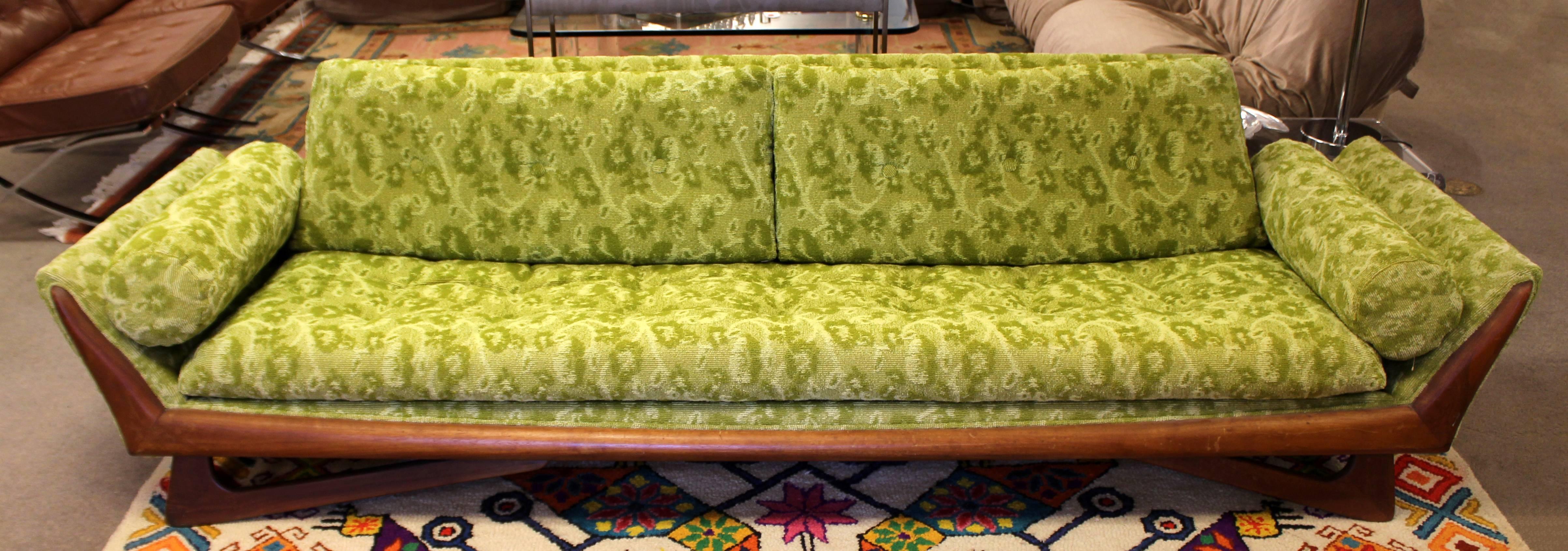 American Mid-Century Modern Pearsall for Craft Assoc. Green Gondola Sofa Chair Set, 1960s