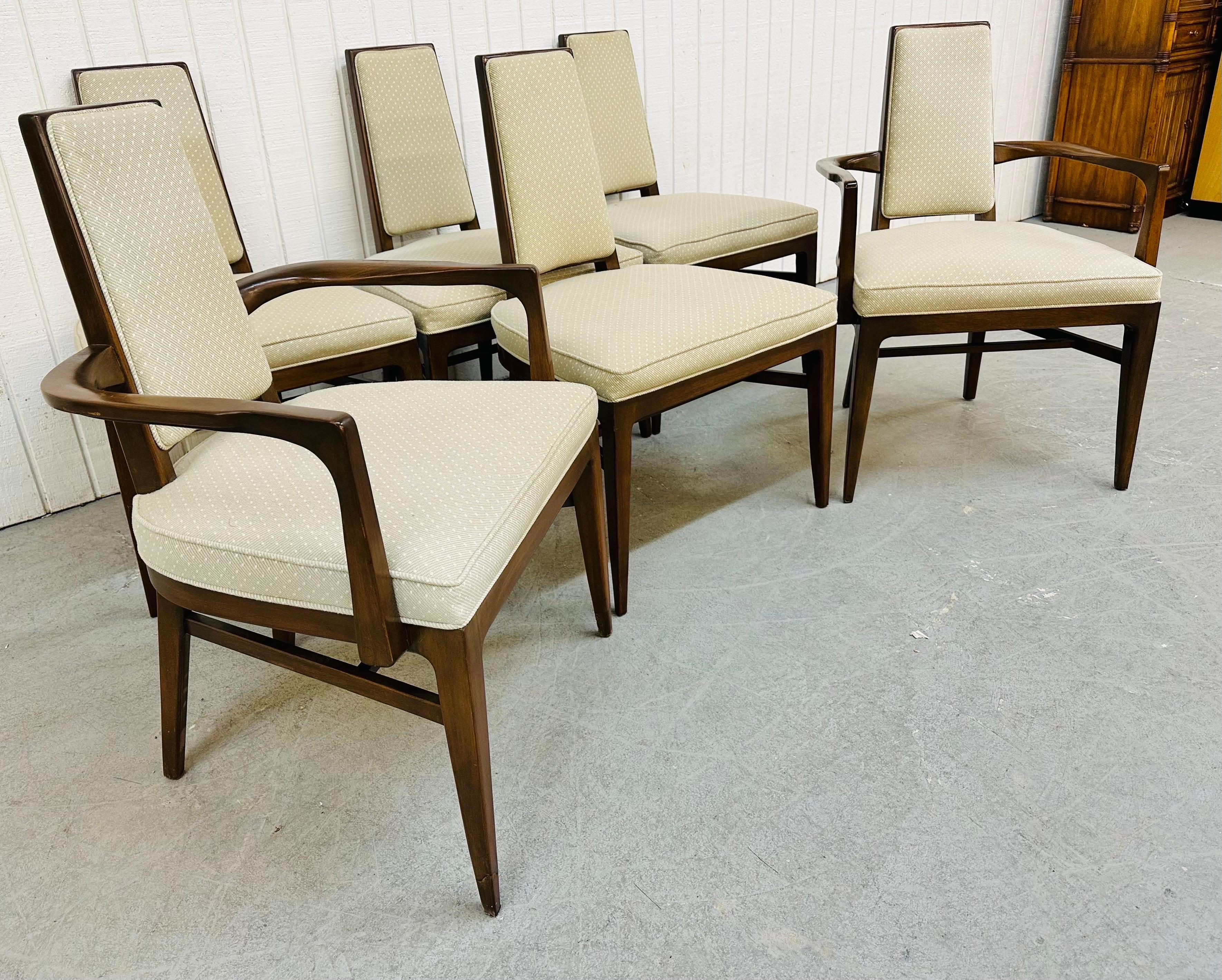 American Mid-Century Modern Pearsall Style Walnut Dining Chairs, Set of 6