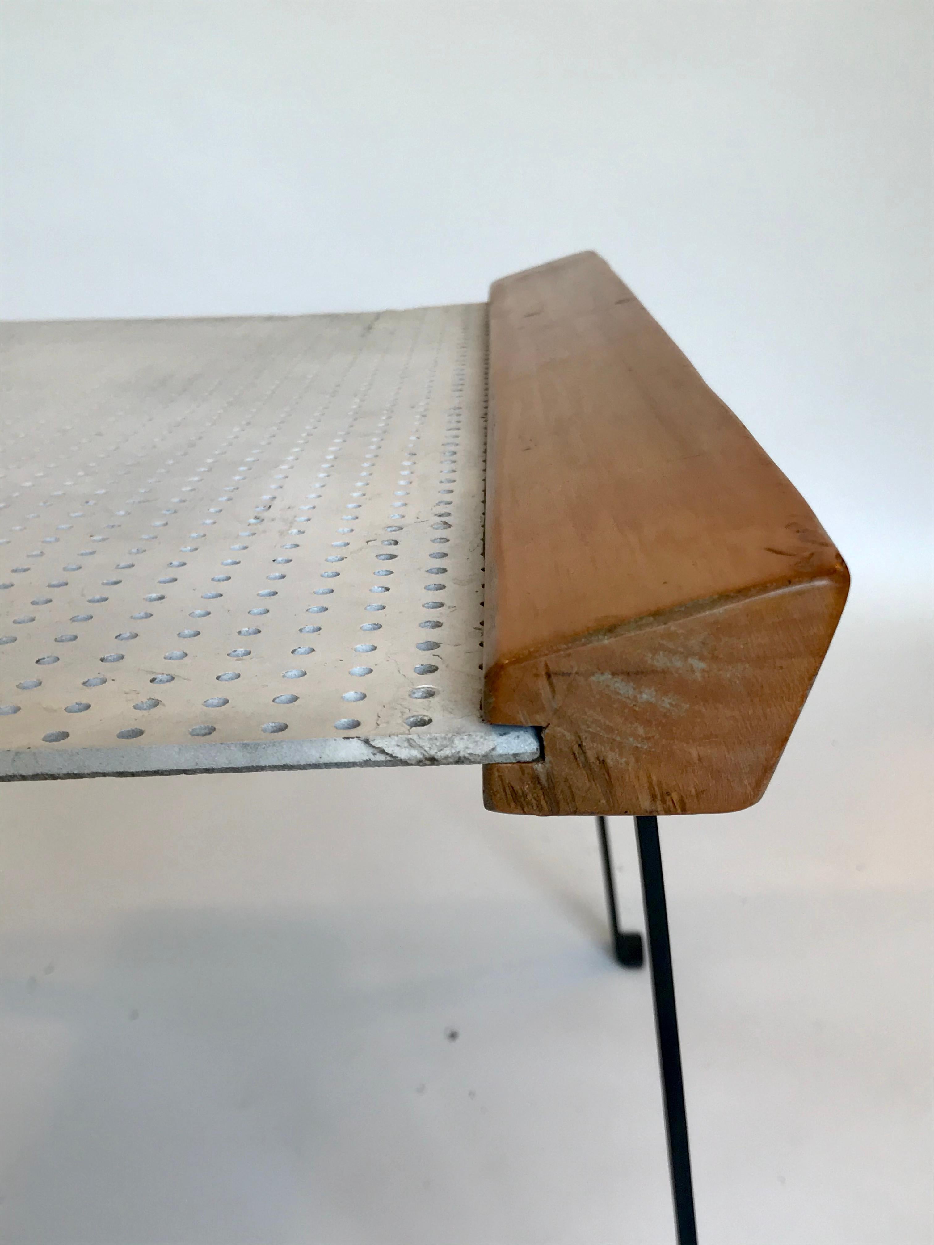 Vintage Modern Pegboard + Iron Occasional Table  3