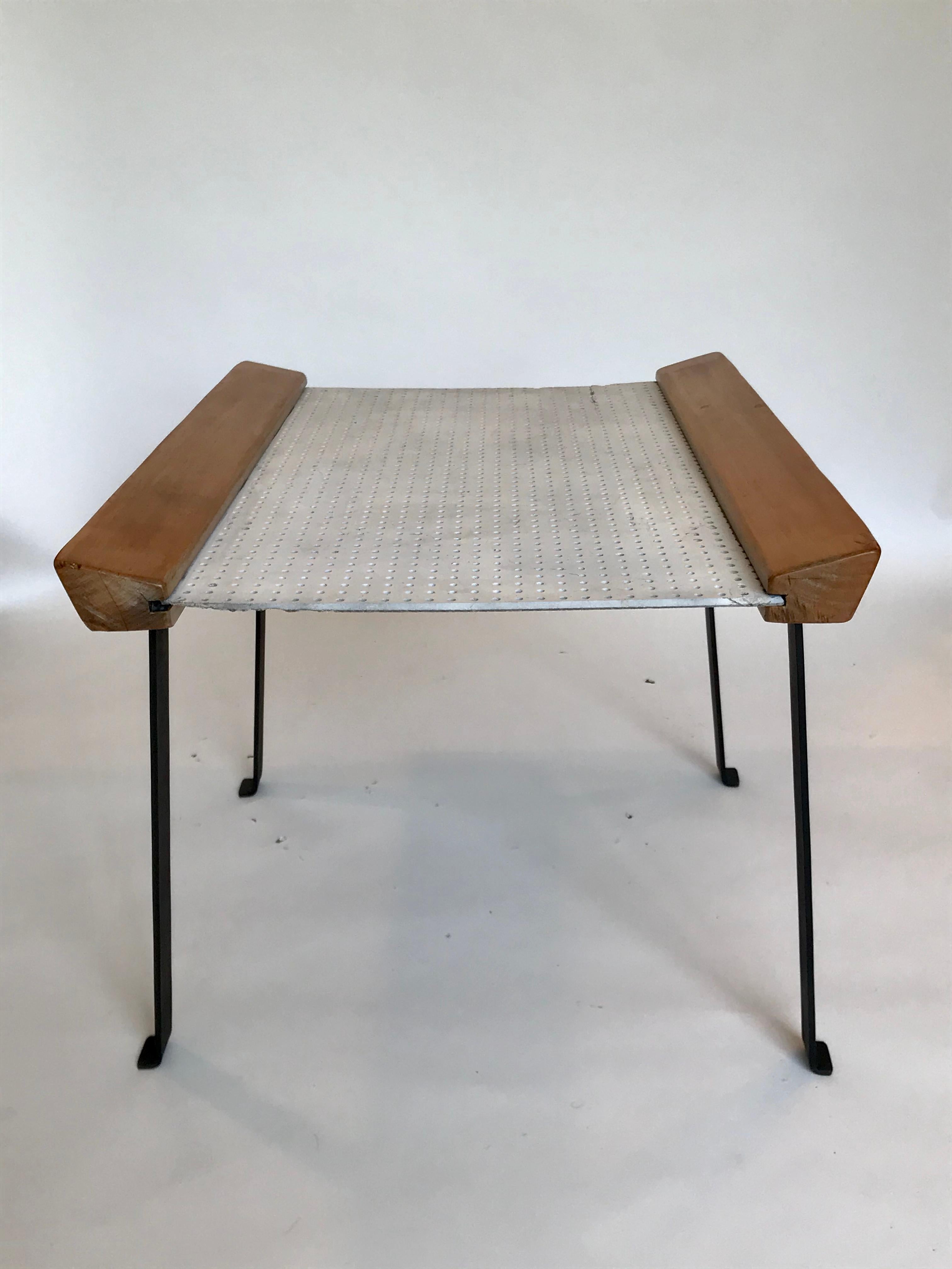 Vintage Modern Pegboard + Iron Occasional Table  7