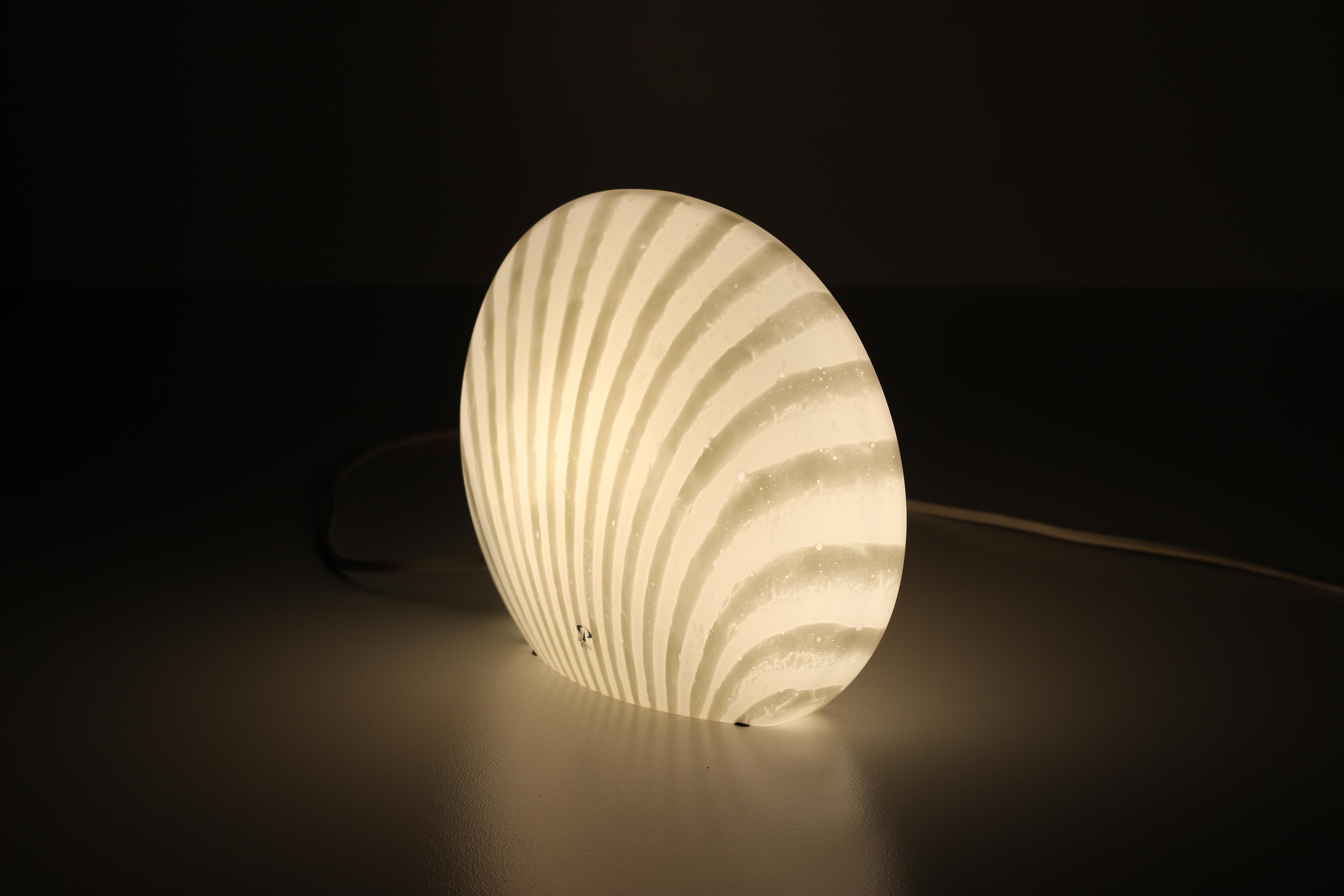 Molded Mid-Century Modern Peill & Putzler Glass Seashell Light Made in Germany, 1960’s For Sale