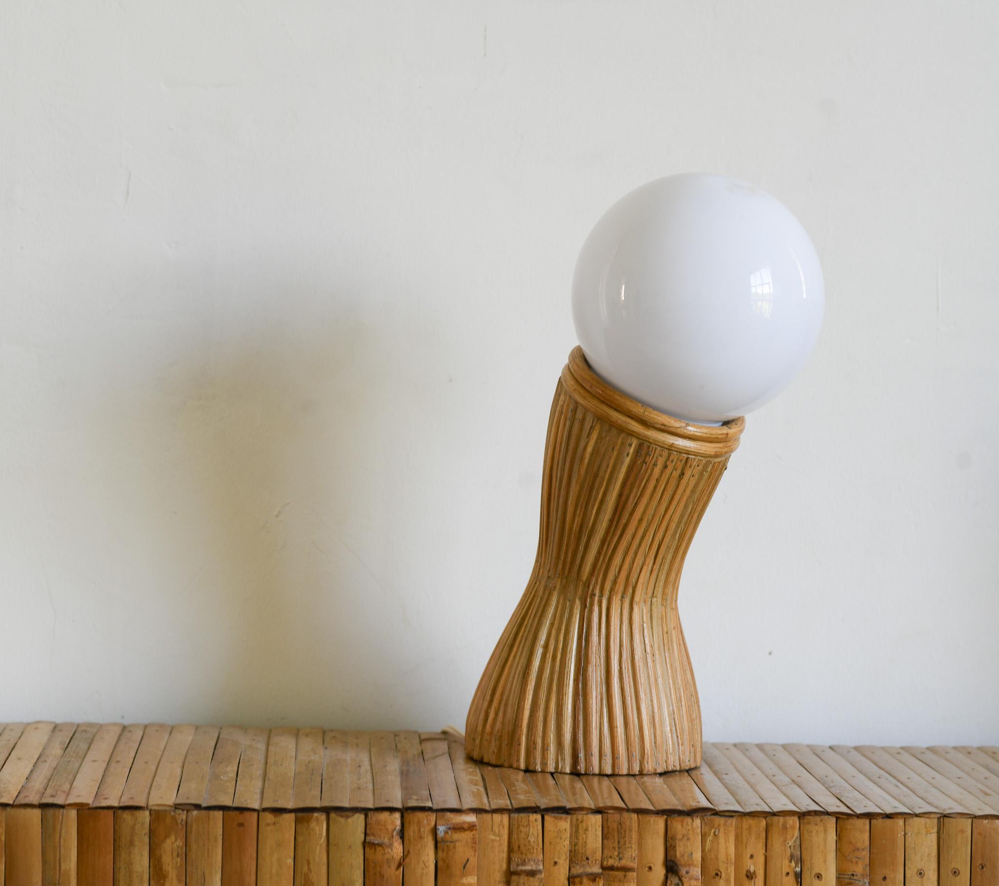 French Mid Century Modern Pencil Reed Space Age Table Lamp For Sale