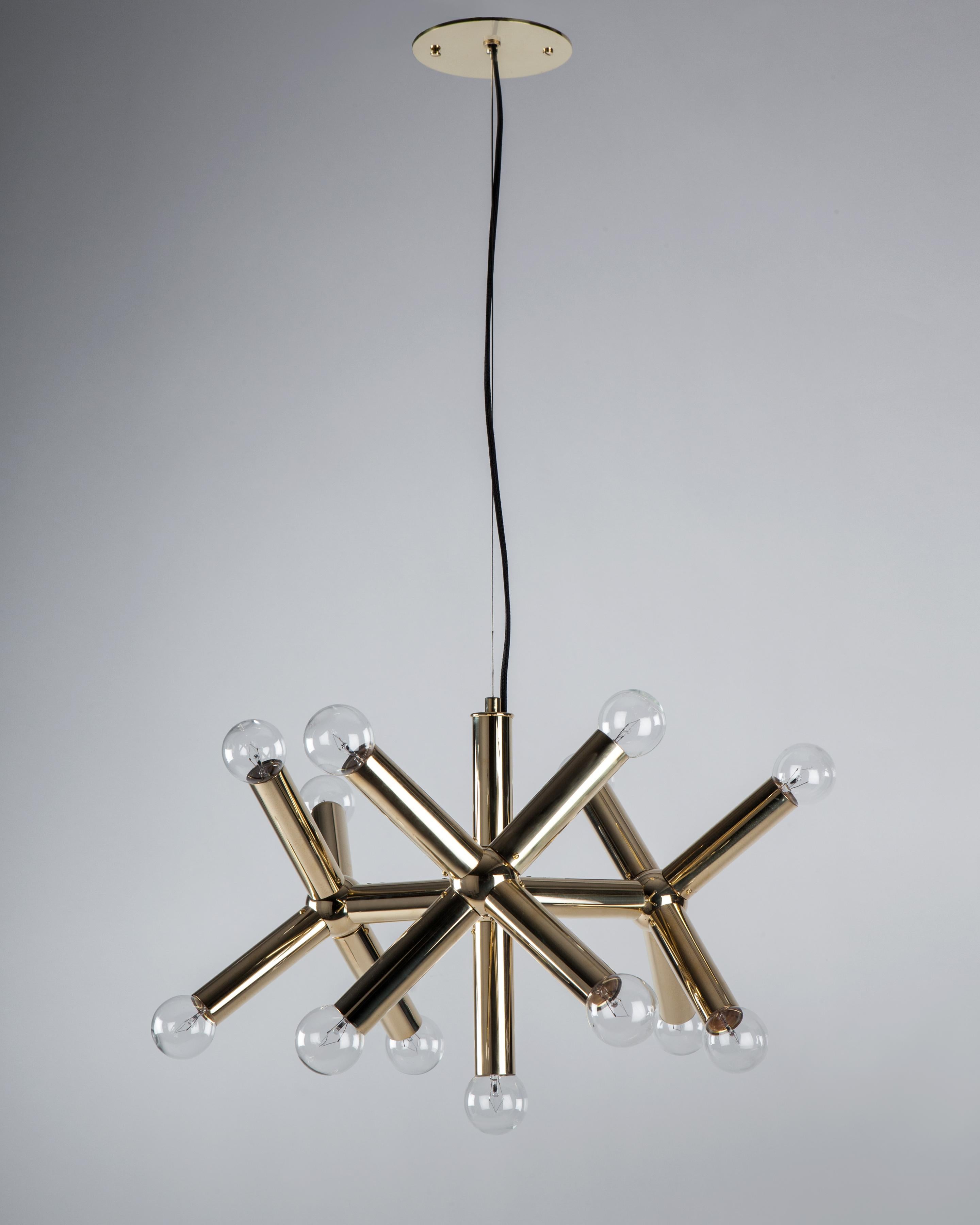 Brass Mid-Century Modern Molecule Pendant by Robert Haussmann for Remains Lighting Co.