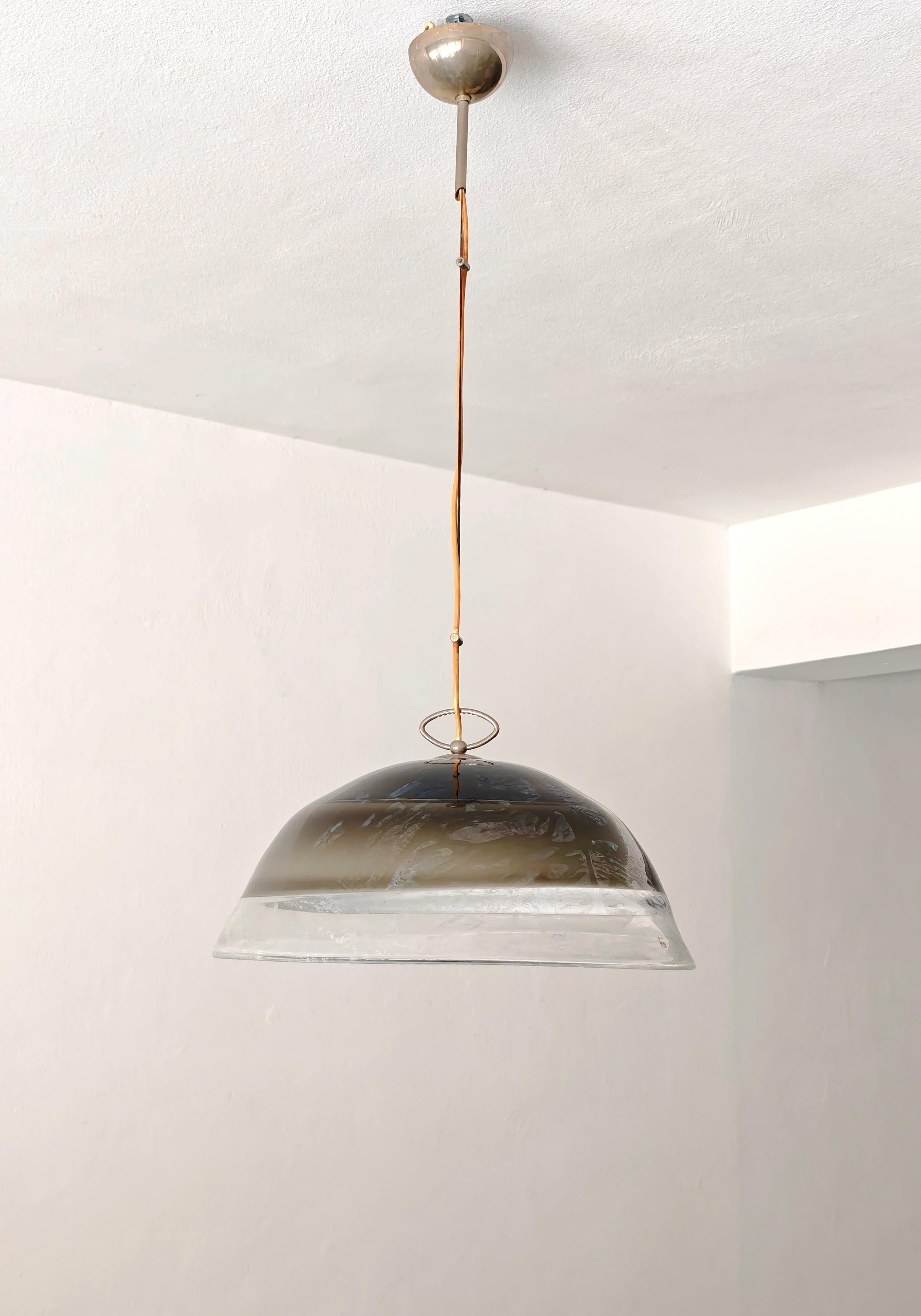 Mid-Century Modern Pendant Chandelier Murano Glass F.lli Toso Italy 1970s For Sale 5