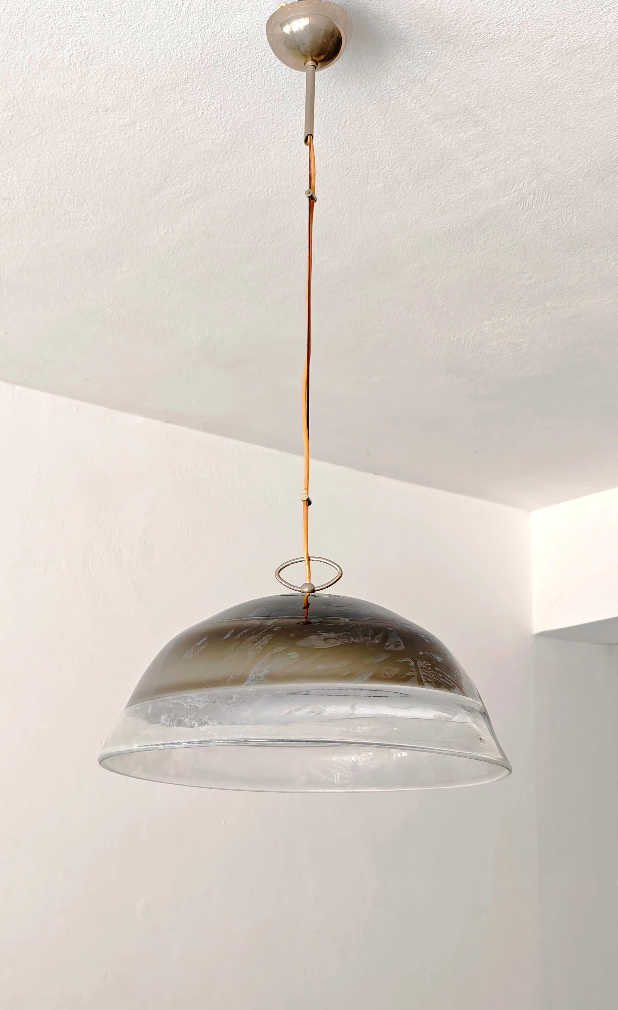 Mid-Century Modern Pendant Chandelier Murano Glass F.lli Toso Italy 1970s For Sale 3