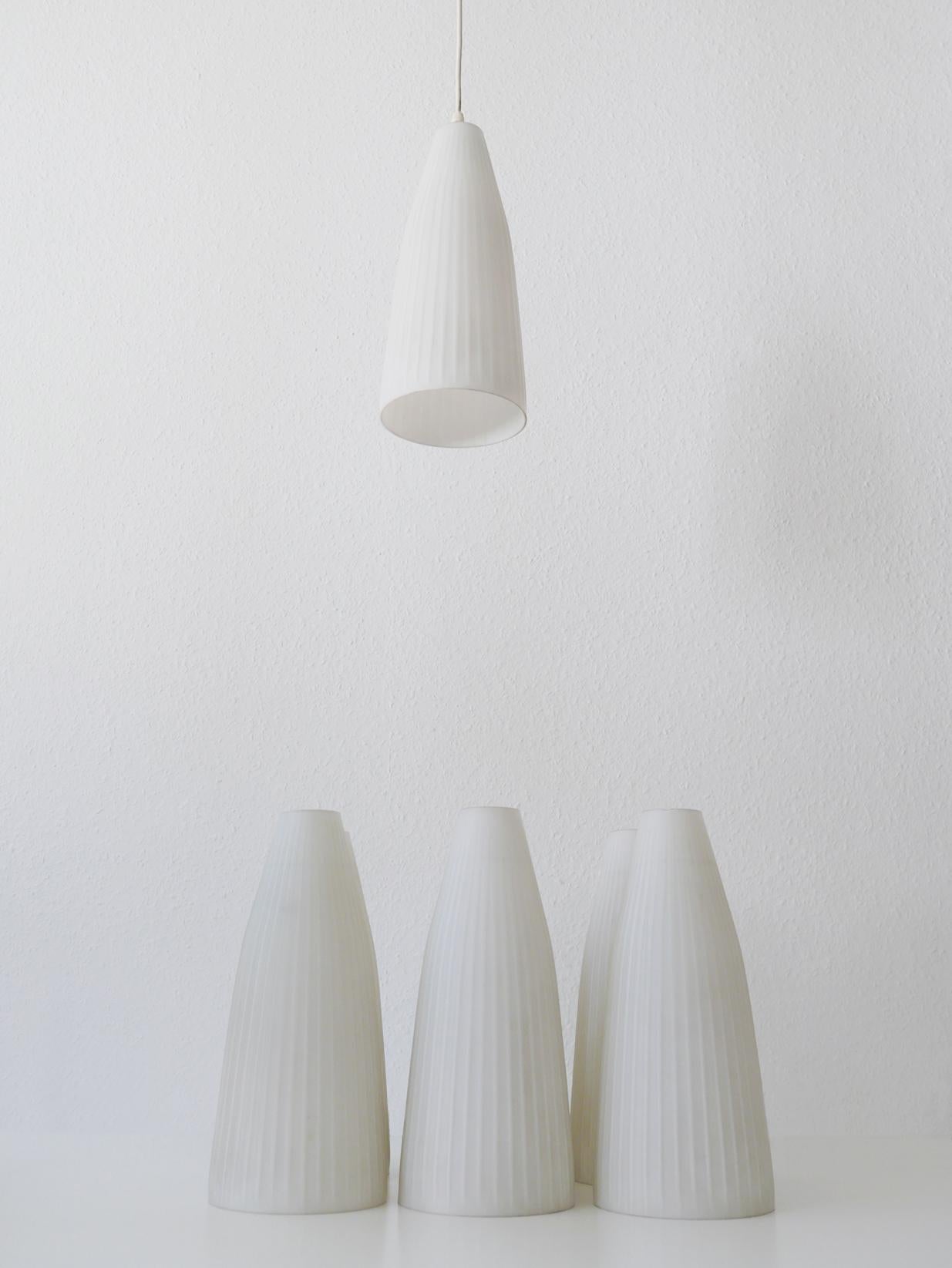 Opaline Glass Mid-Century Modern Pendant Lamp by Aloys F. Gangkofner for Peill & Putzler For Sale
