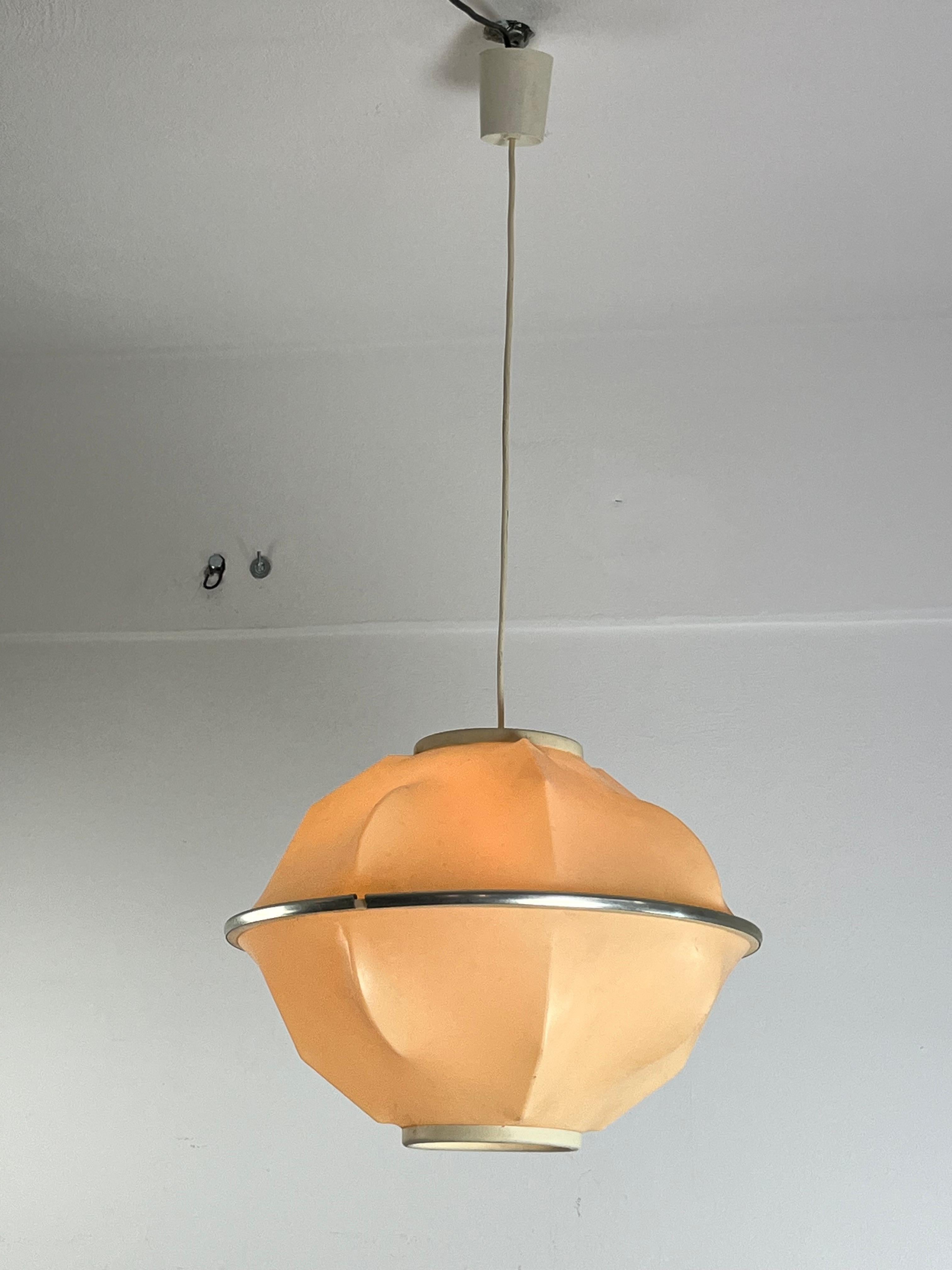 Metal Mid-Century Modern Pendant Lamp Designed & Manufactered Probably By Flos 1960s For Sale