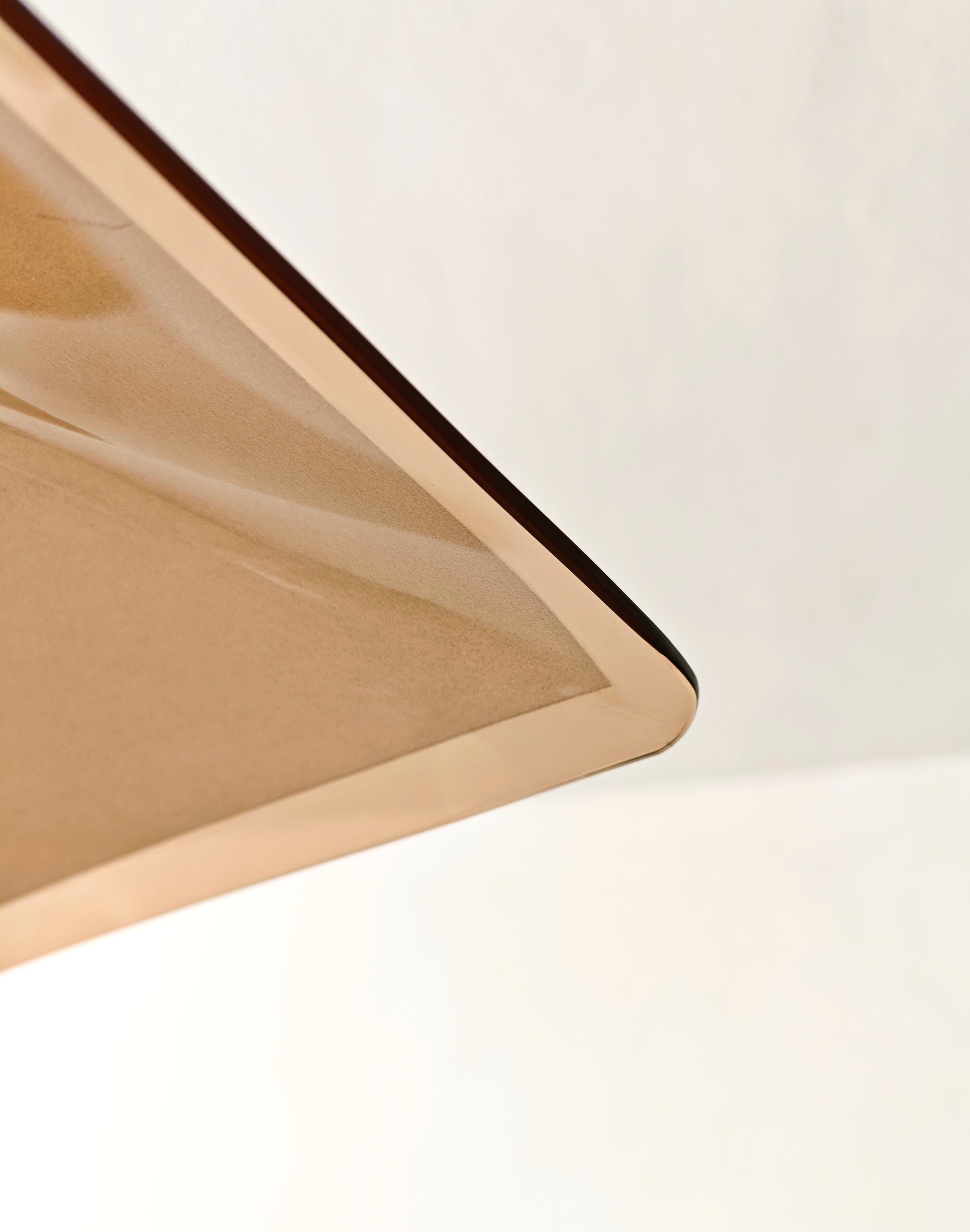 XX secolo Lampada a sospensione moderna di metà secolo in vetro ambra  e Design/One Italia 1960/70 in vendita