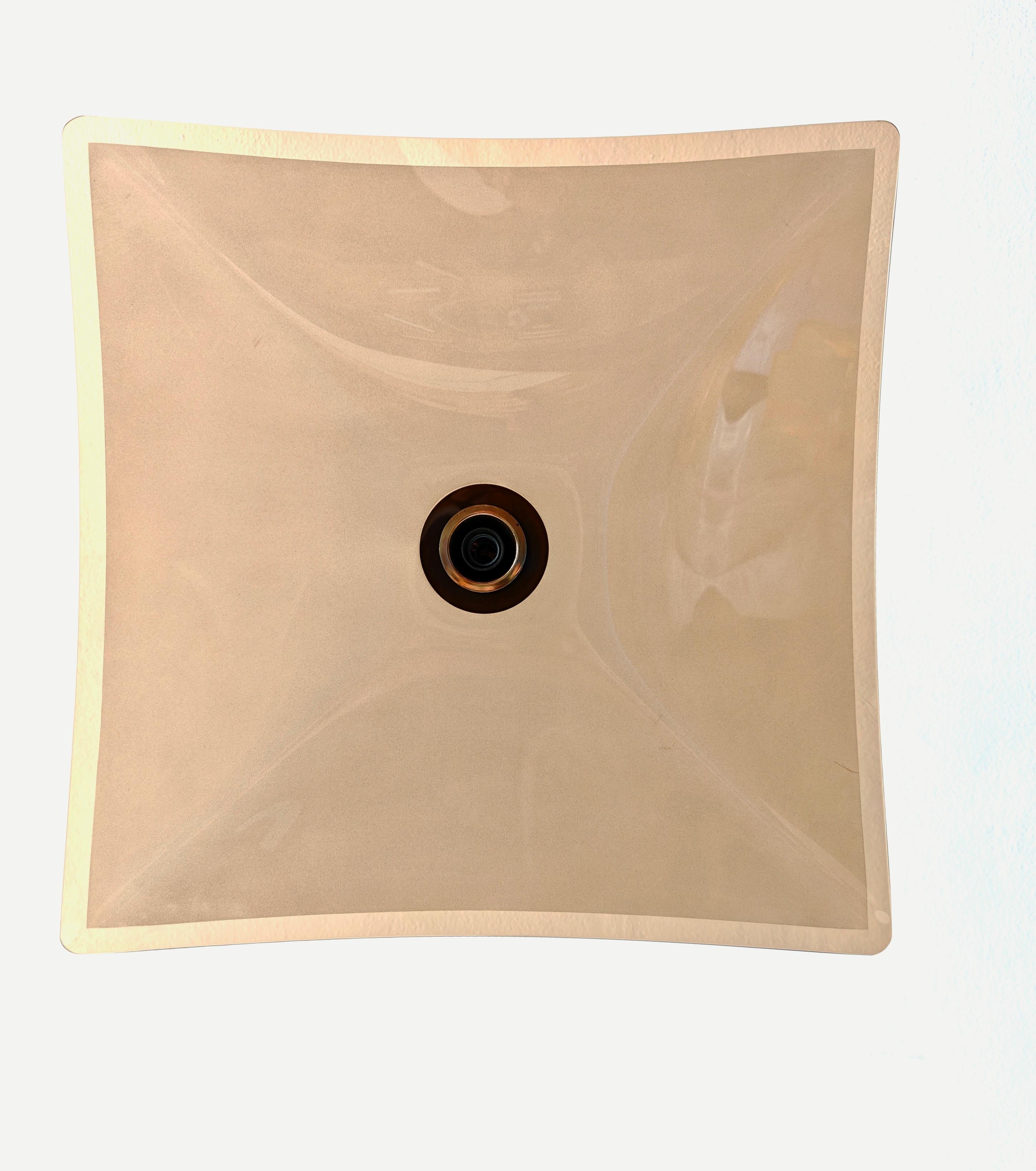 Lampada a sospensione moderna di metà secolo in vetro ambra  e Design/One Italia 1960/70 in vendita 2