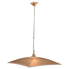 Lampada a sospensione moderna di metà secolo in vetro ambra  e Design/One Italia 1960/70