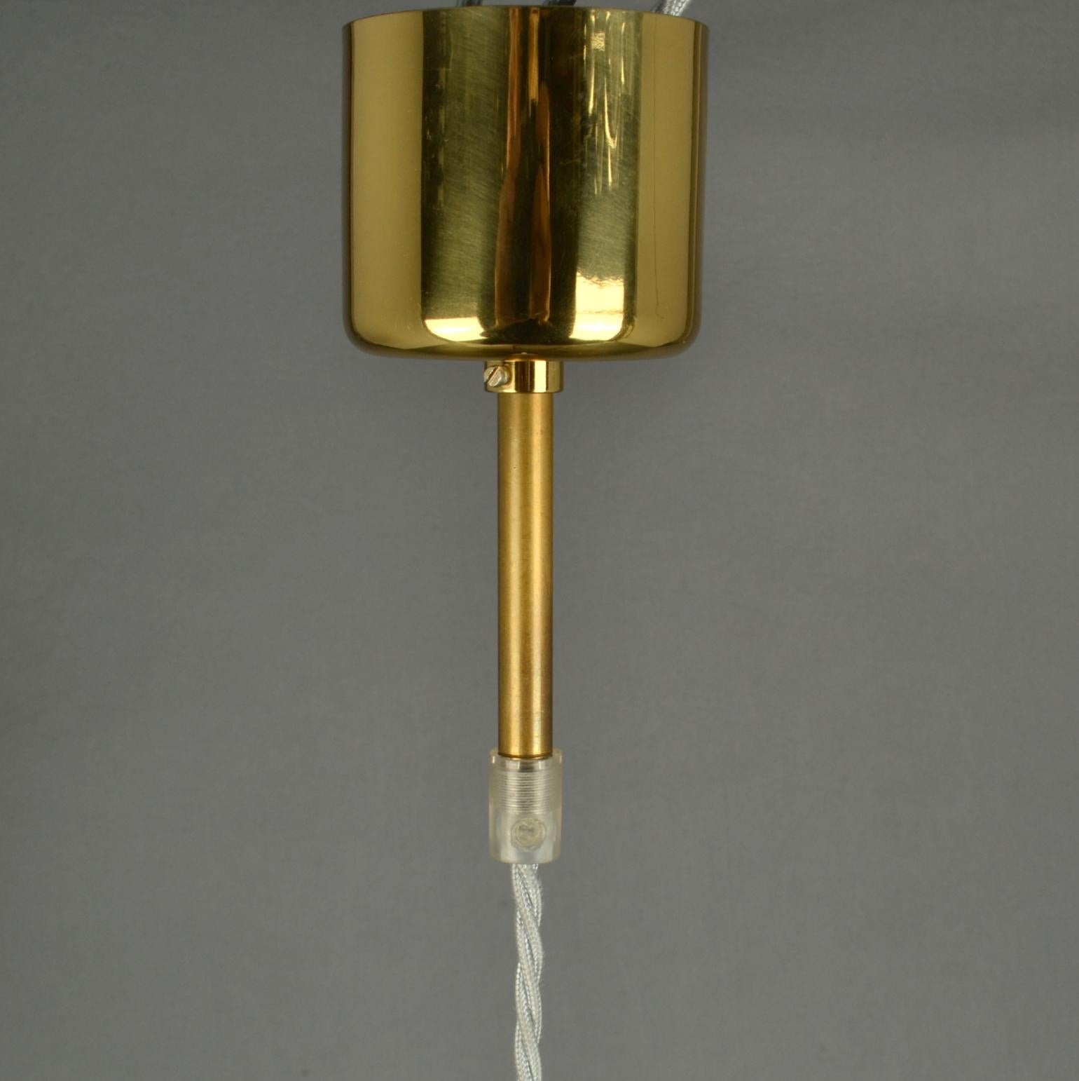 Mid Century Modern Pendant Lamp in Lucite, Wire and Brass For Sale 11