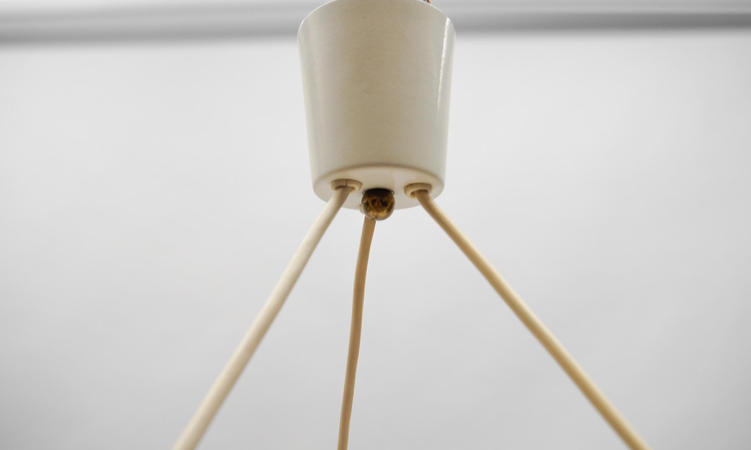 Lampada a sospensione moderna di metà secolo in vetro e metallo, anni '50 in vendita 6