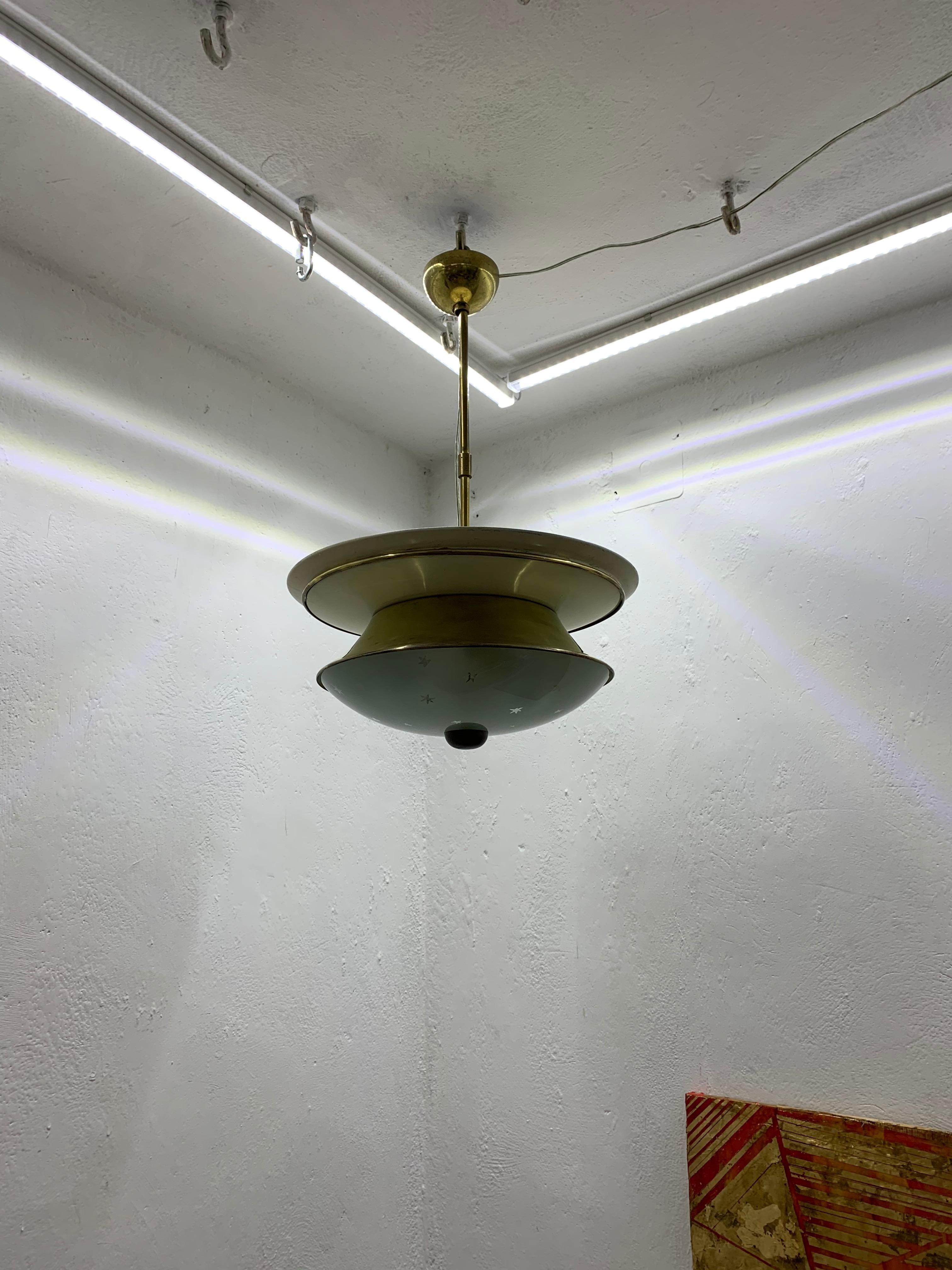 Mid-Century Modern Pendant Light Attributed to Pietro Chiesa and Fontana Arte 4