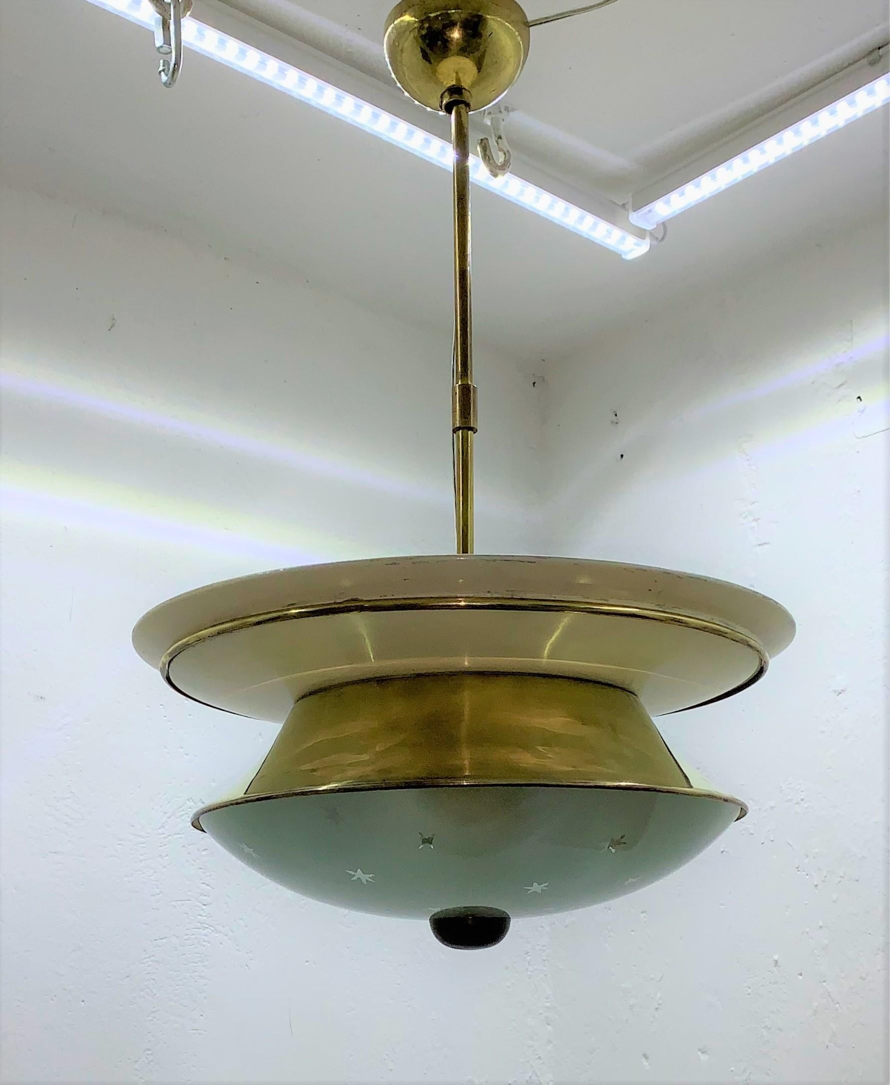 Mid-Century Modern Pendant Light Attributed to Pietro Chiesa and Fontana Arte 7