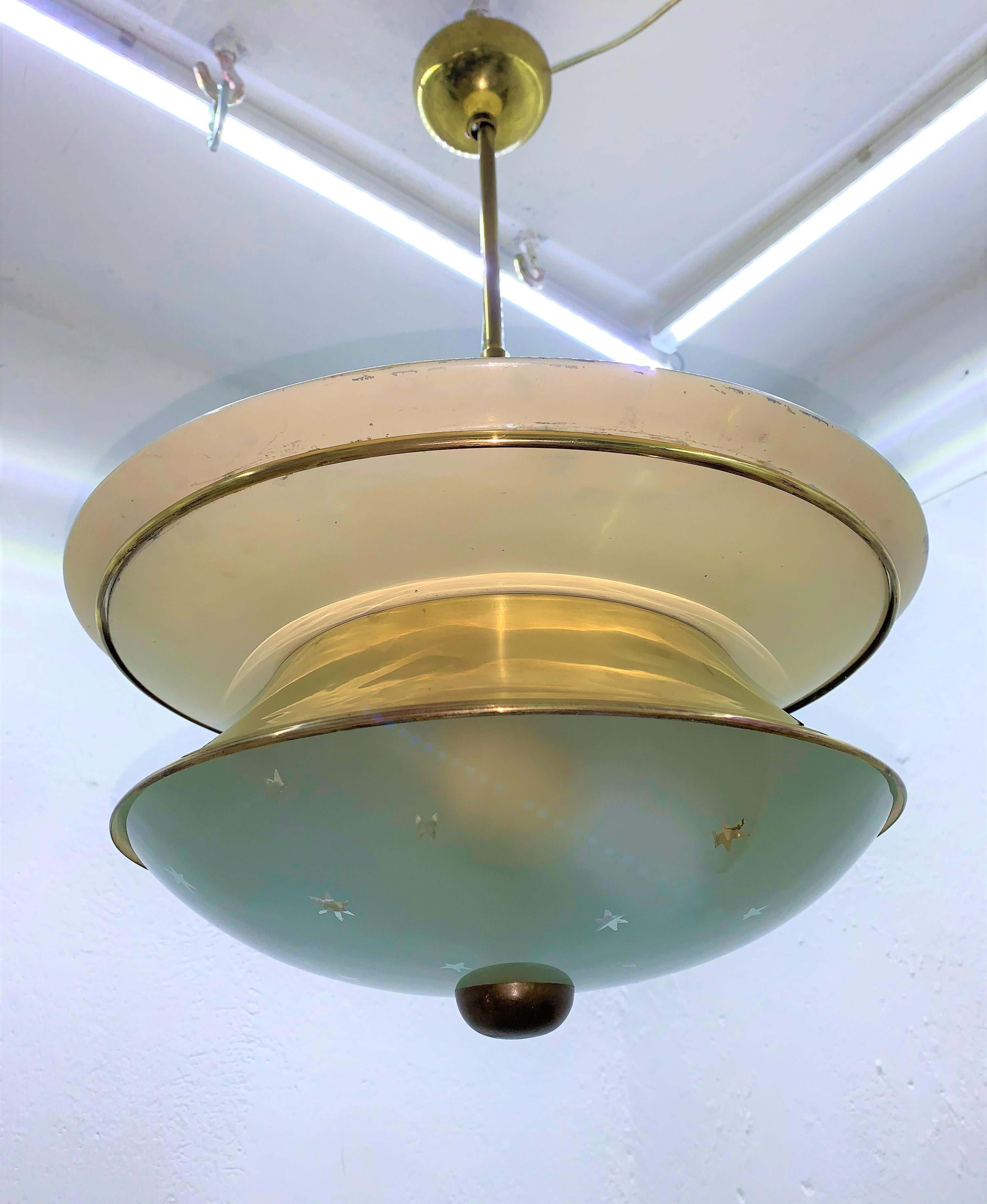 Mid-Century Modern Pendant Light Attributed to Pietro Chiesa and Fontana Arte 8