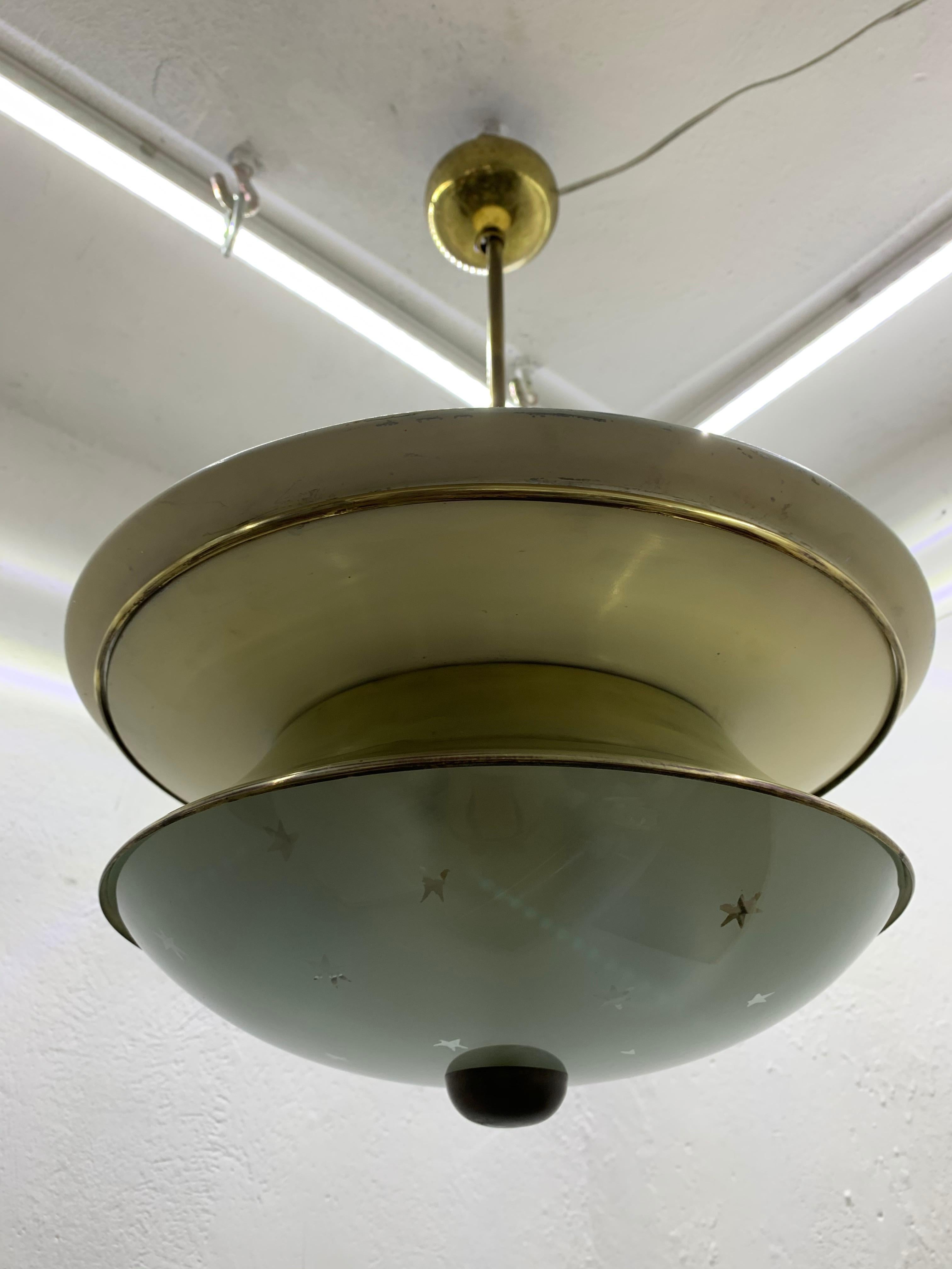 Mid-Century Modern Pendant Light Attributed to Pietro Chiesa and Fontana Arte 9