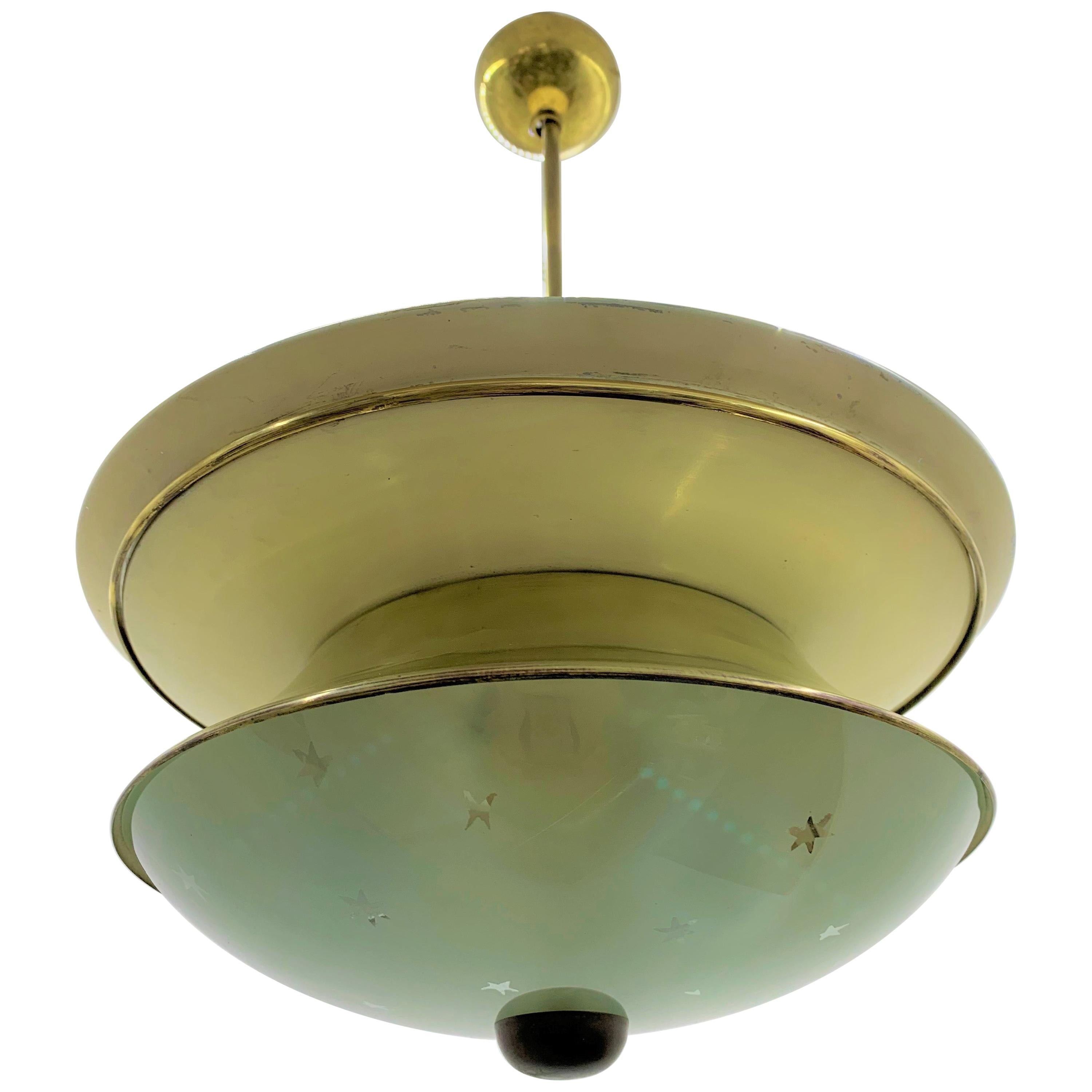Mid-Century Modern Pendant Light Attributed to Pietro Chiesa and Fontana Arte