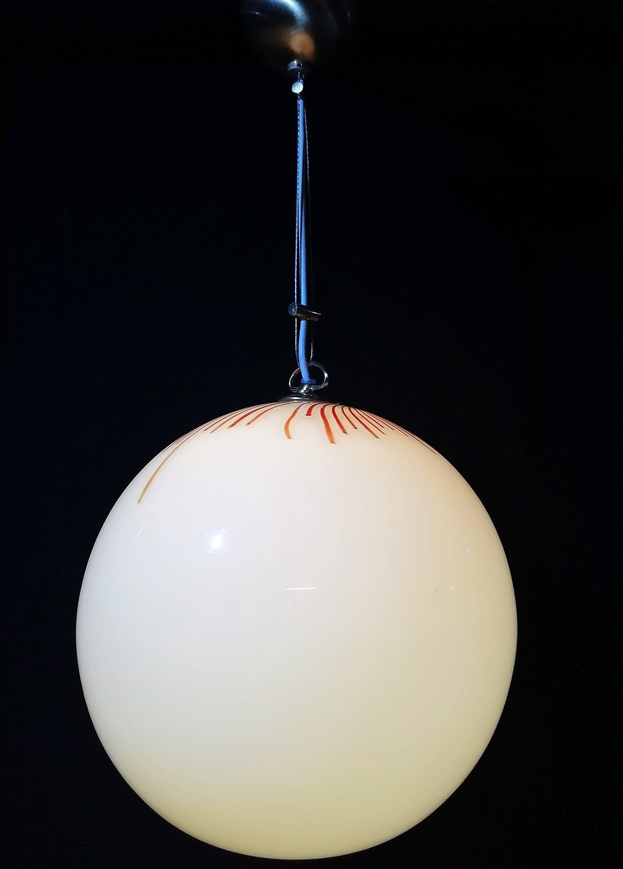 Brass Mid-Century Modern Pendant Light by La Murrina in Murano Glass