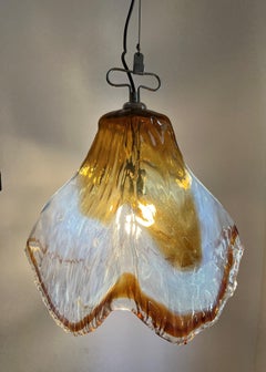 Mid-Century Modern Pendant Light by Mazzega in Murano Opalescent Glass ca 1968