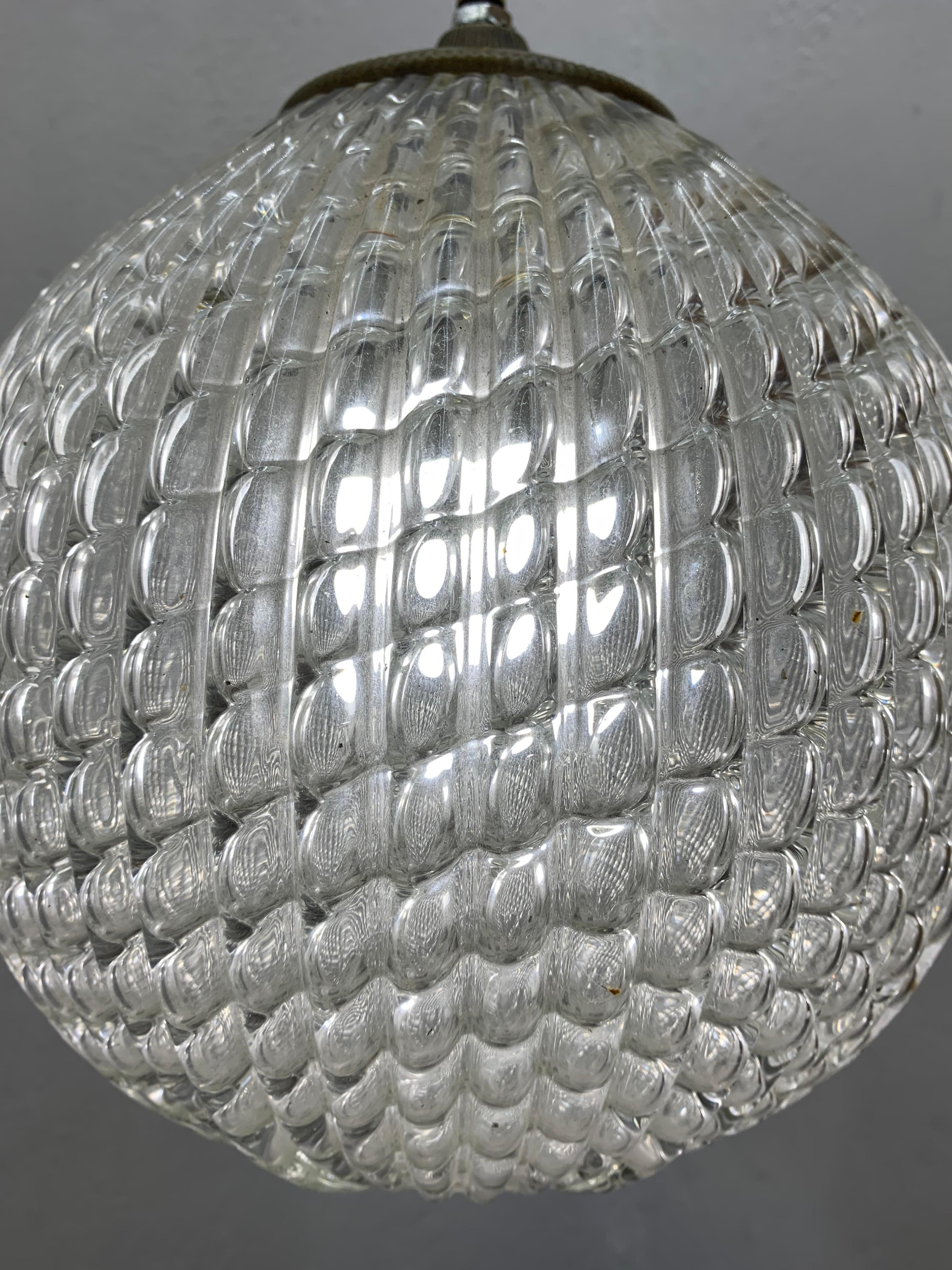 Mid-Century Modern pendant light, circa 1930 by Seguso in Murano Glass, Italy 2