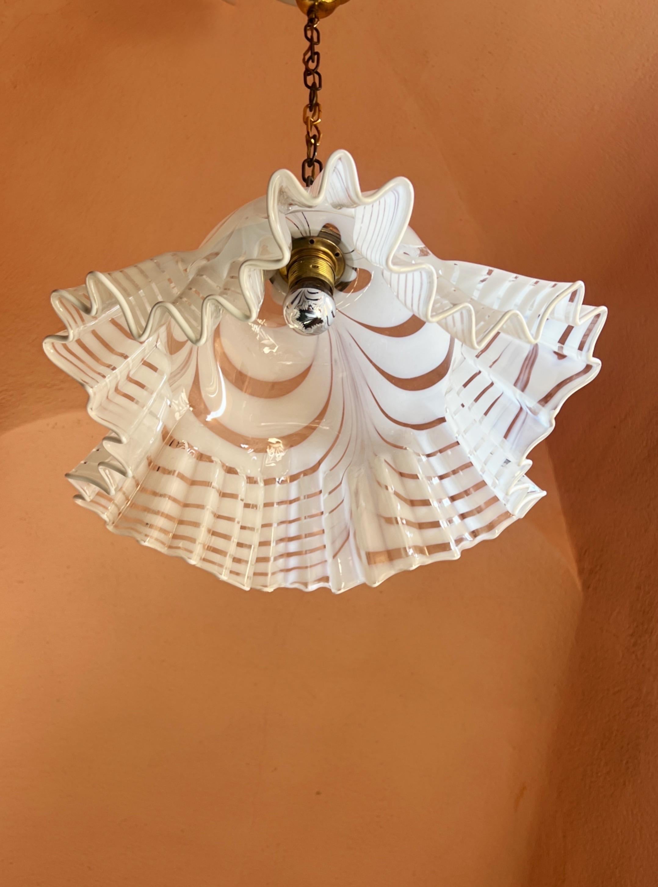 Lámpara colgante moderna de mediados de siglo en cristal de Murano de Venini, hacia 1970 en venta 7