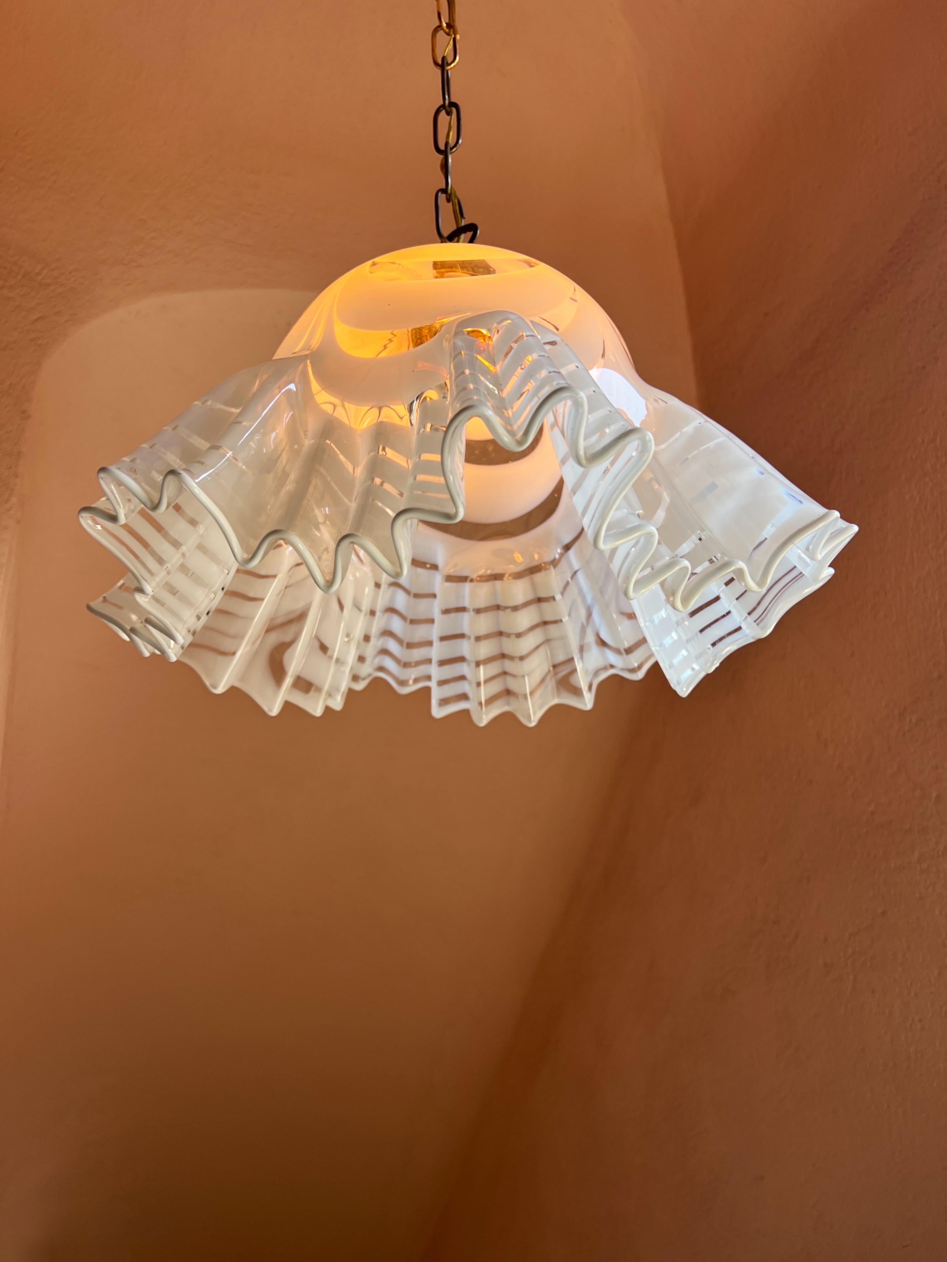 Lámpara colgante moderna de mediados de siglo en cristal de Murano de Venini, hacia 1970 en venta 8