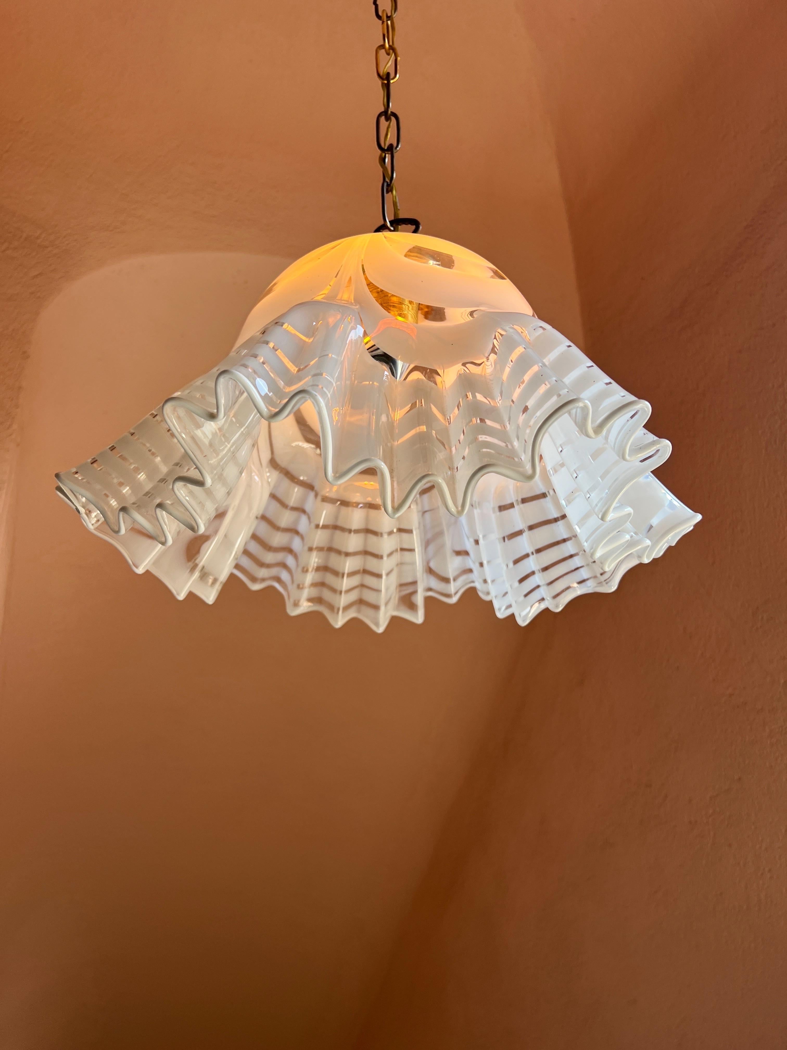 Lámpara colgante moderna de mediados de siglo en cristal de Murano de Venini, hacia 1970 en venta 9
