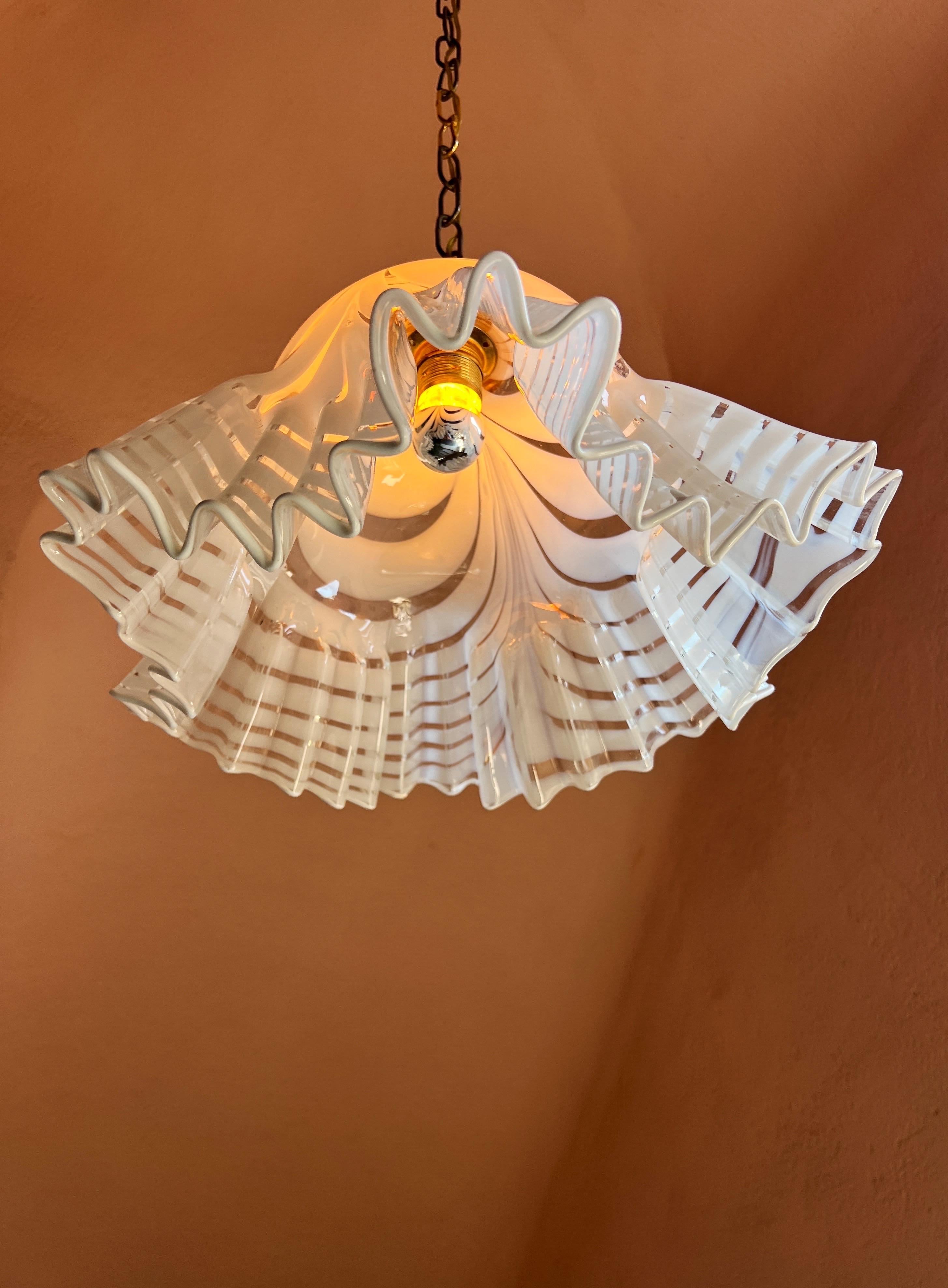 Lámpara colgante moderna de mediados de siglo en cristal de Murano de Venini, hacia 1970 en venta 10