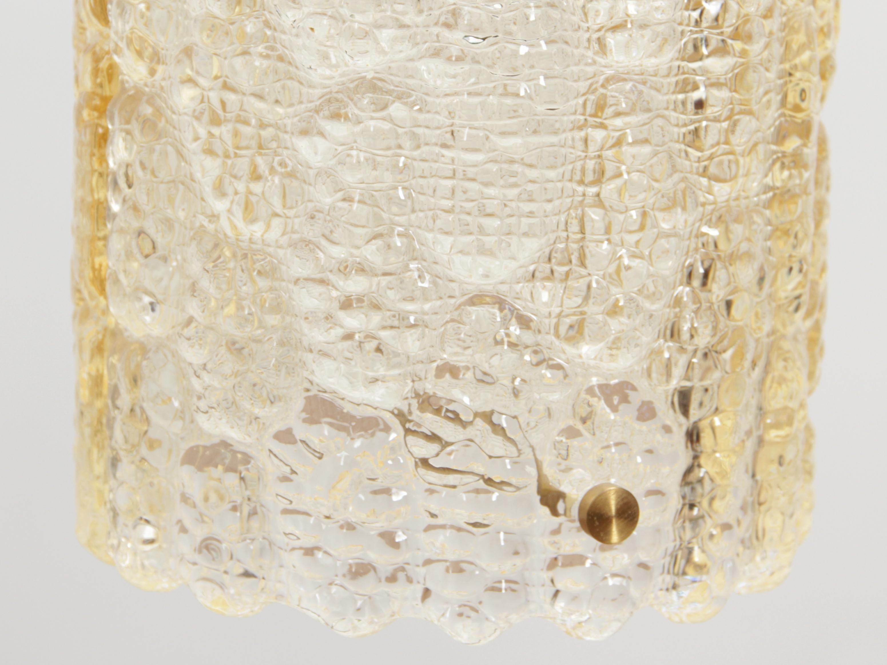 Scandinavian Modern Mid-Century Modern Pendant Lighting in Yellow Cristal by Carl Fagerlund