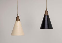 Mid-Century Modern Pendant Lights with Patinated Brass 1950s