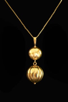 Mid-Century Modern Pendant Necklace, Chain, 10K Gold, U.S., Circa 1980's
