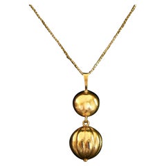 Collana con ciondolo Mid-Century Modern, catena, oro 10K, Stati Uniti, circa anni '80