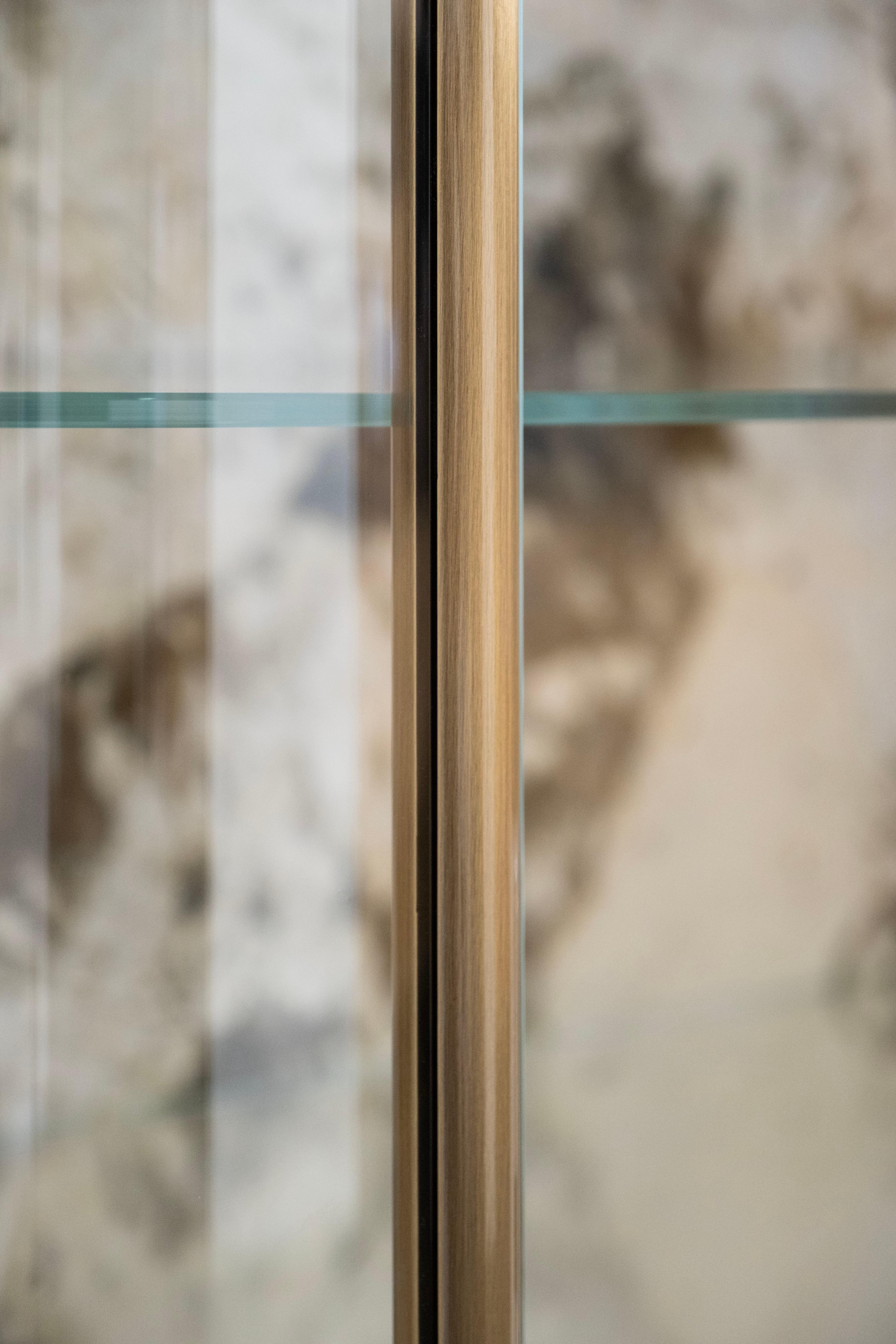 Vetrina Penedo Oak Onyx Ottone Vetro Artigianale Greenapple in vendita 4