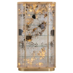 Penedo Showcase Onyx Oak Brass Glass Hand-Crafted Greenapple