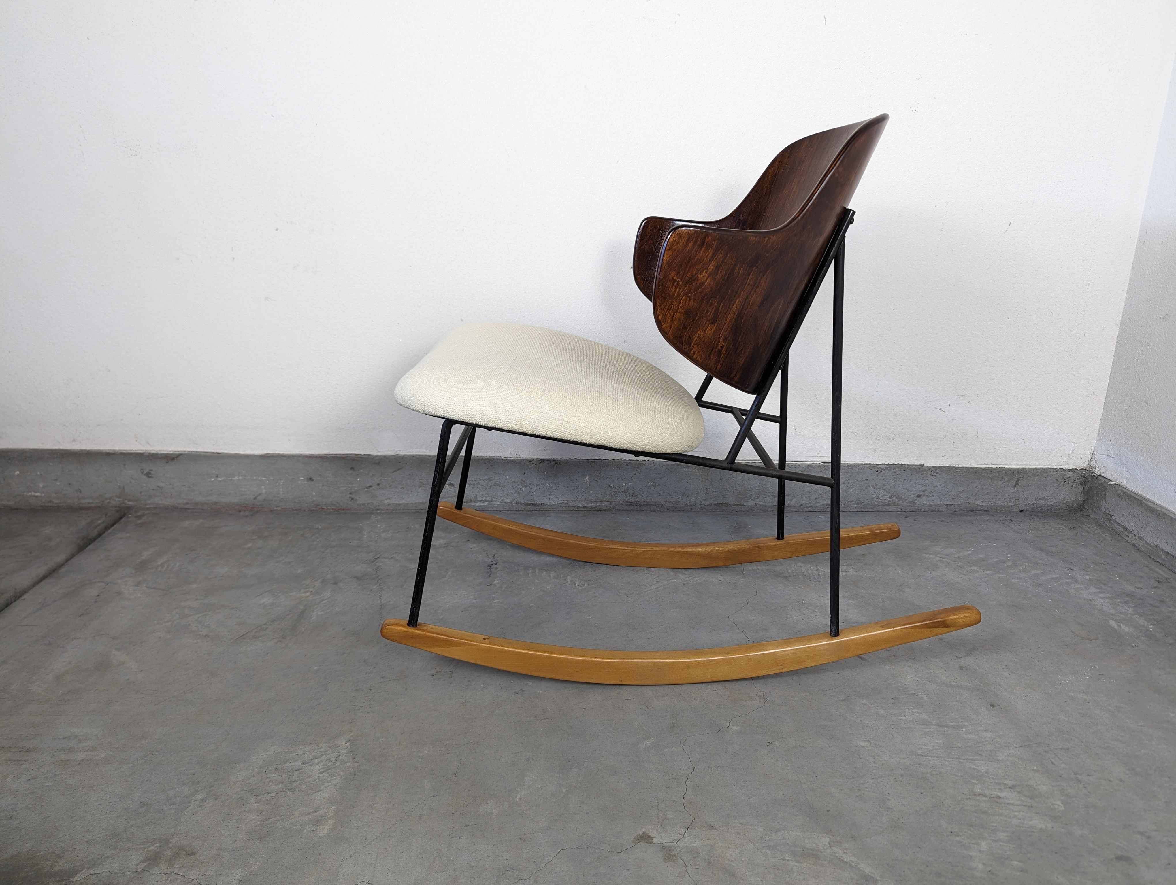 Danish  Mid Century Modern Penguin Rocking Chair by Ib Kofod-Larsen