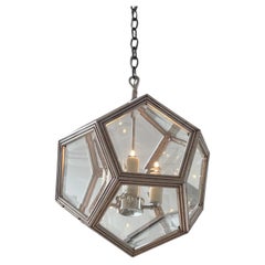 Mid Century / Modern Pentagon Chandelier, Hand-Crafted, White Gold Finish, 2010