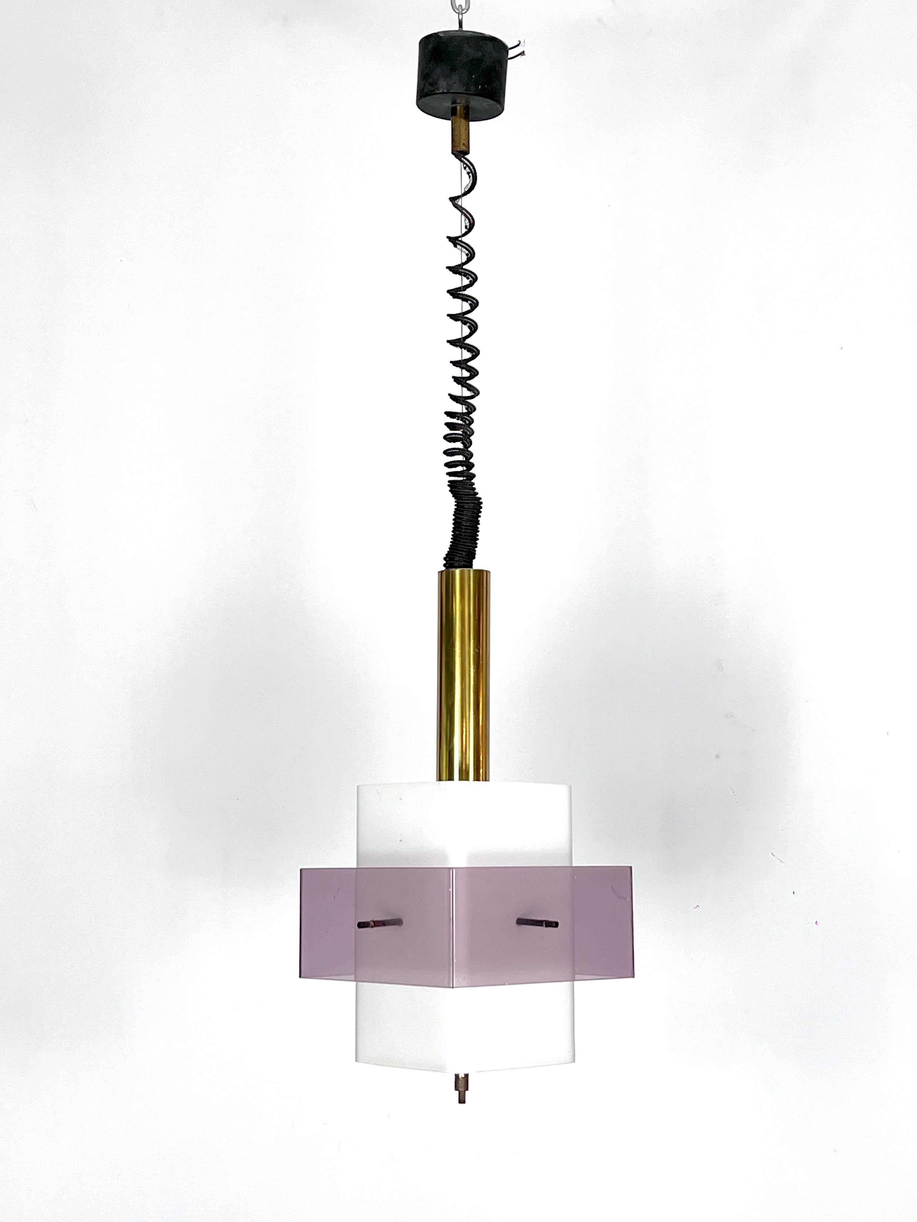 Italian Mid-Century Modern Pentant Lamp by Stilux Milano, Italy, 1960s For Sale