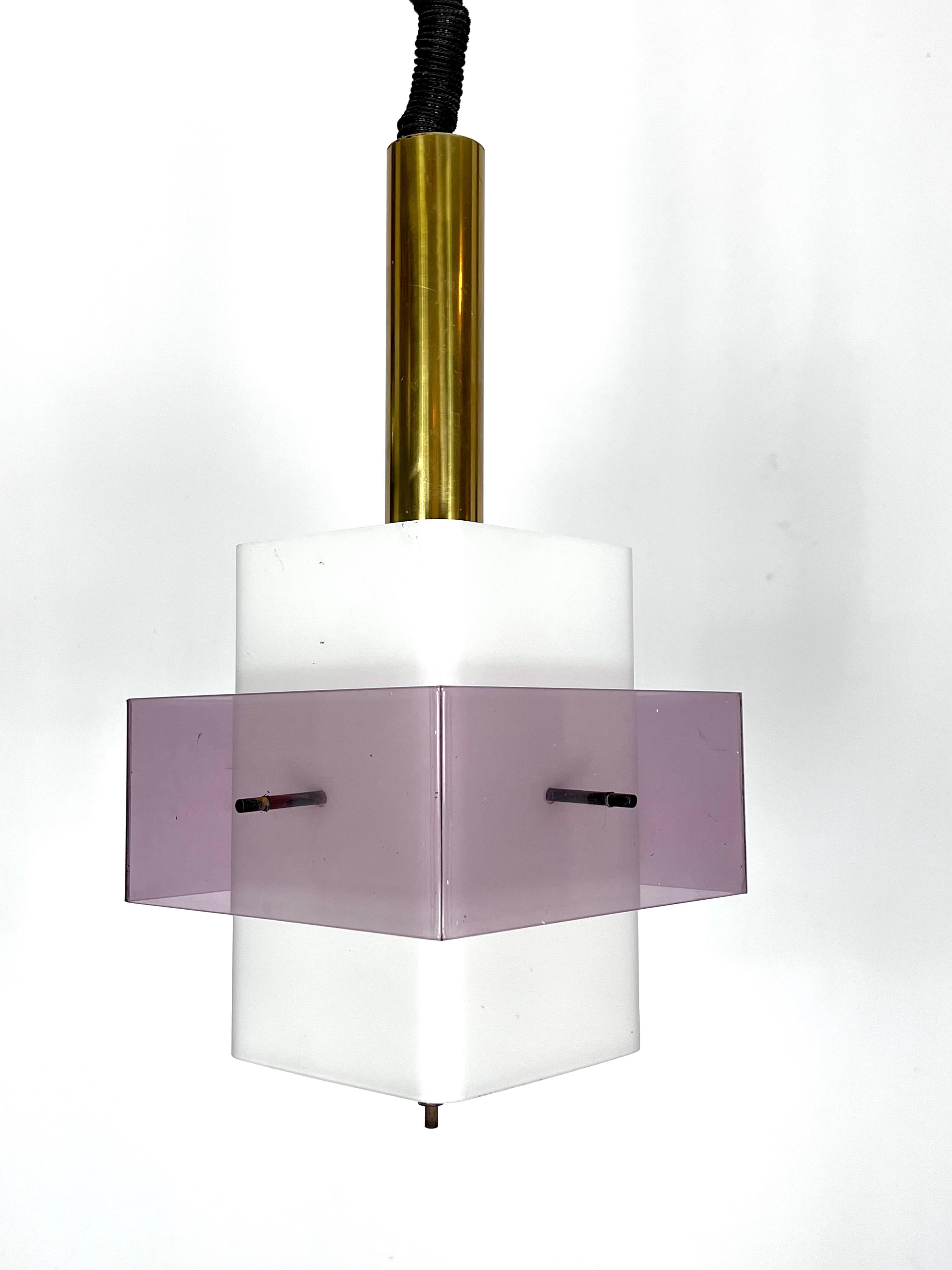 Mid-Century Modern Pentant Lamp by Stilux Milano, Italy, 1960s In Fair Condition For Sale In Catania, CT