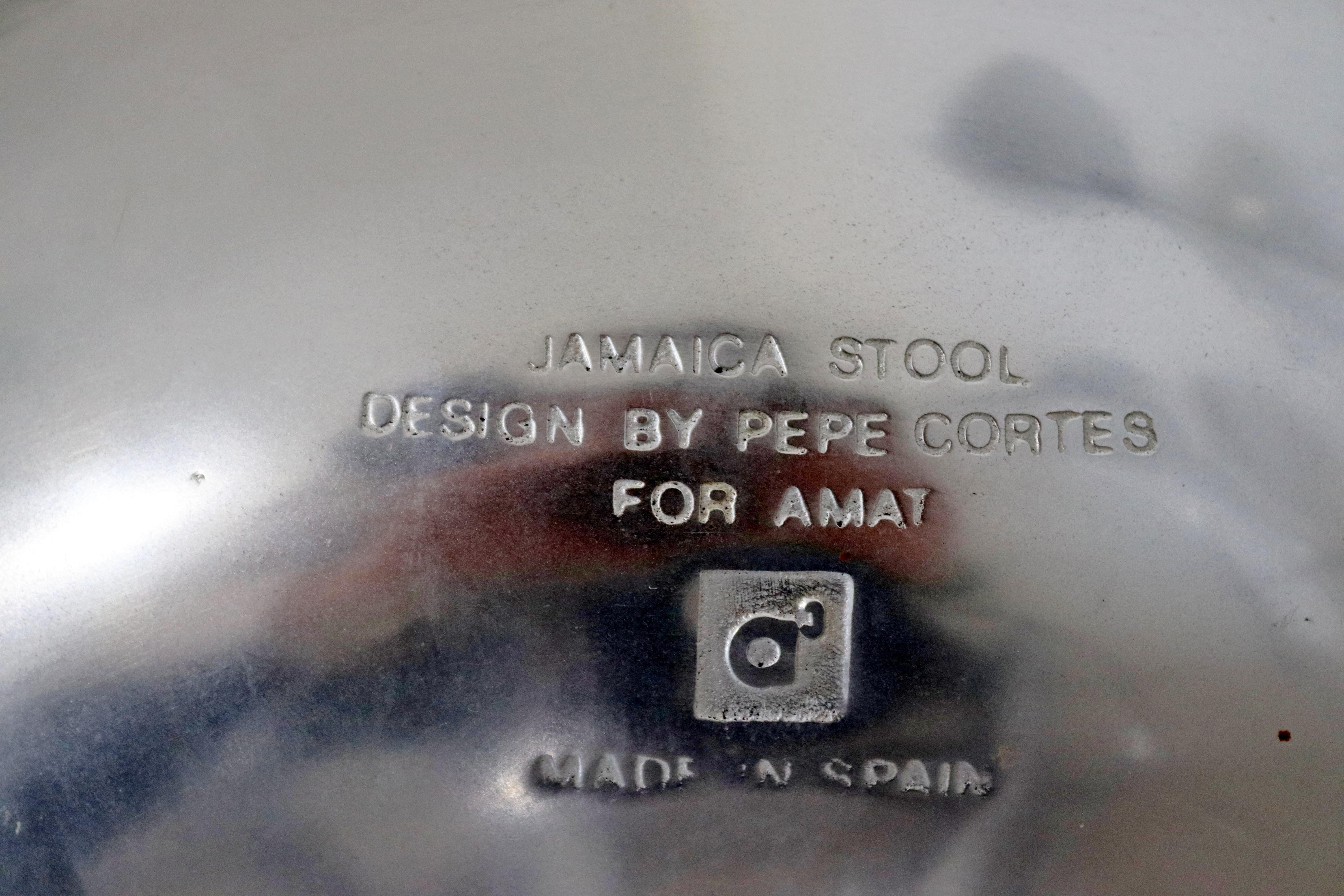 Mid-Century Modern Pepe Cortes Amat Set 3 Jamaica Bar Stools Molded Seats Spain 2