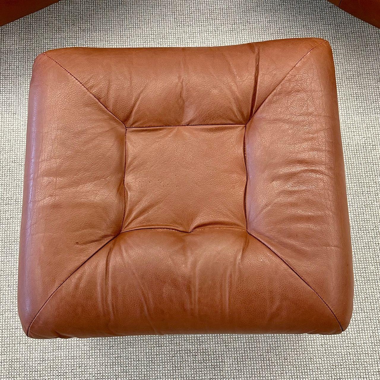 Percival Lafer, MP-97 Lounge Chairs, Brazilian Rosewood, Brown Leather, 1970s 2