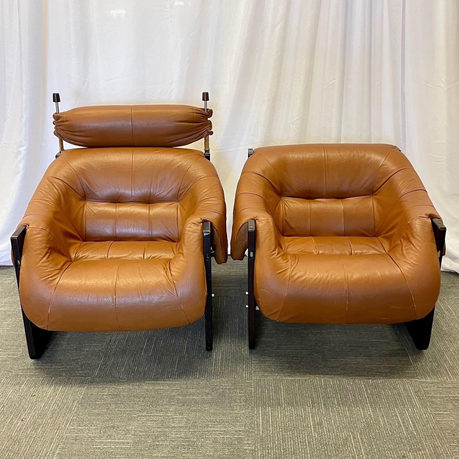 Mid-Century Modern Percival Lafer Lounge Chairs, Ottoman, Brazilian Rosewood 3