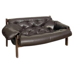 Mid-Century Modern Percival Lafer Style Tufted Leather Sofa, 1970s