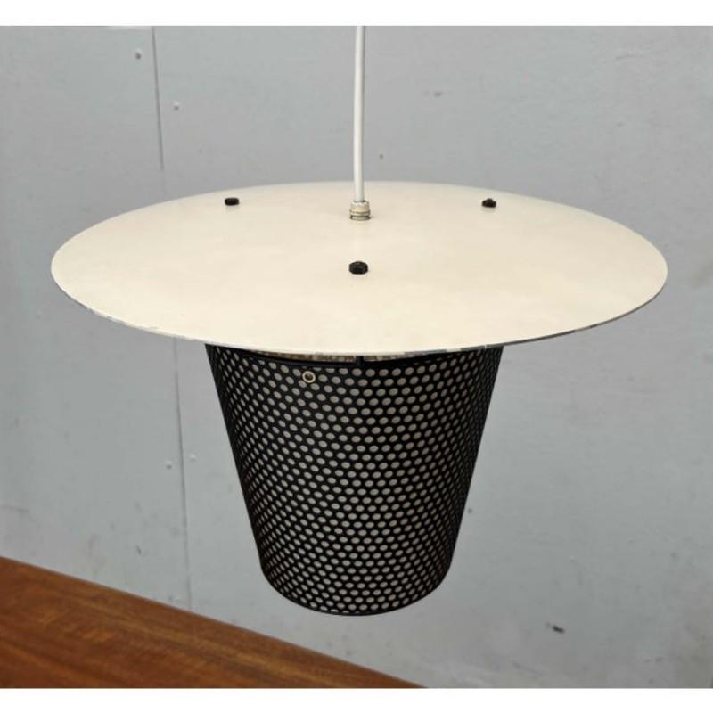 Lampe pendante en métal perforé moderne du milieu du siècle, années 1950 en vente 7