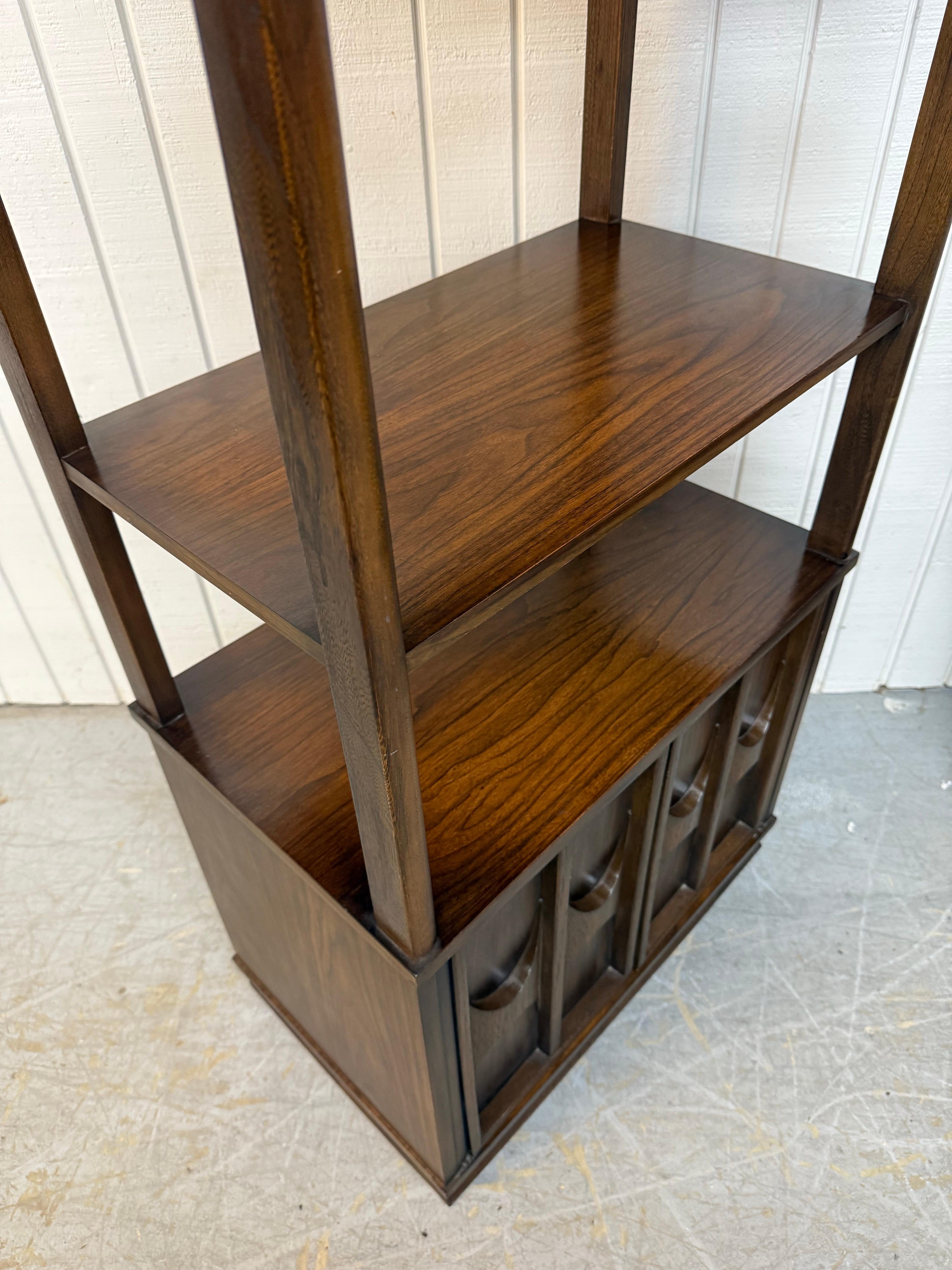 Mid-20th Century Mid-Century Modern Perspecta Style Walnut Bookcases - Set of 2 For Sale