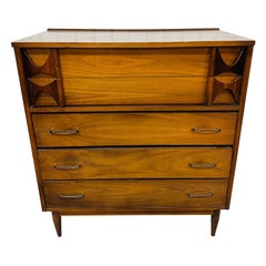Mid-Century Modern Perspecta Style Walnut High Chest