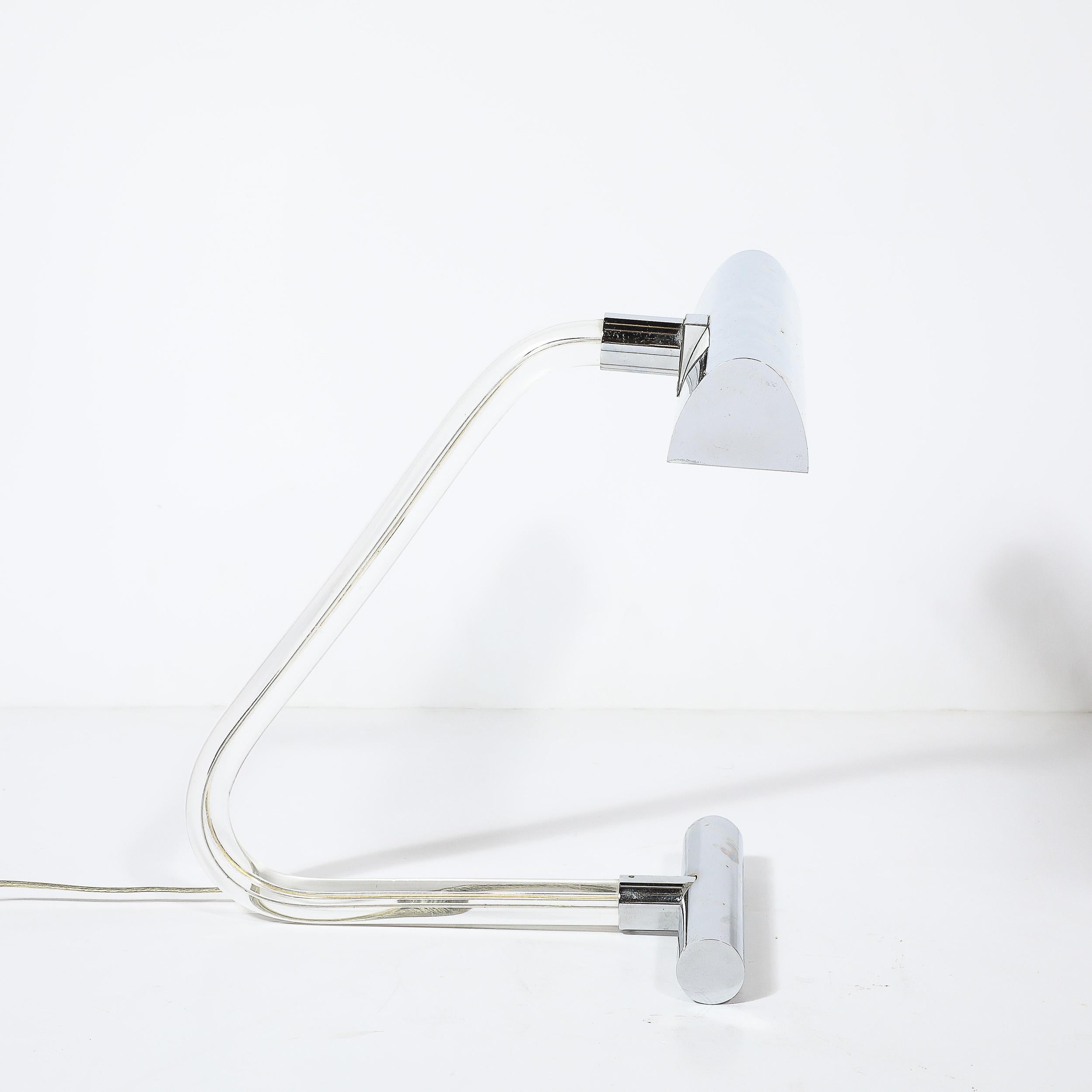 Americano Lampada in lucite e cromo di Peter Hamburger Kovacs, moderna e di metà secolo in vendita