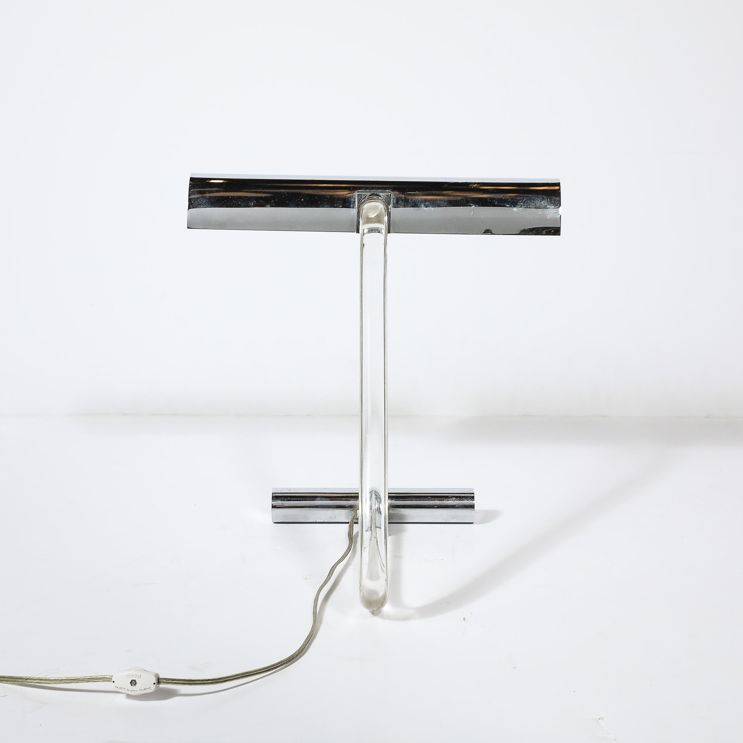 Fine XX secolo Lampada in lucite e cromo di Peter Hamburger Kovacs, moderna e di metà secolo in vendita