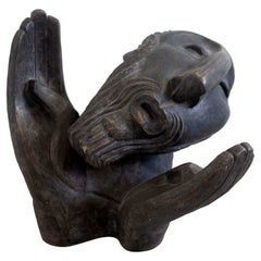 Mid Century Modern Peter Lupori Jeremiah 1947 Ceramic Table Sculpture Face