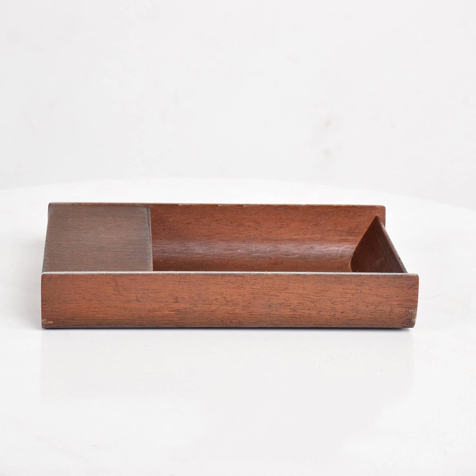 Mid-Century Modern Peter Pepper Products Desk Accessory Walnut Aluminum SM Tray 3